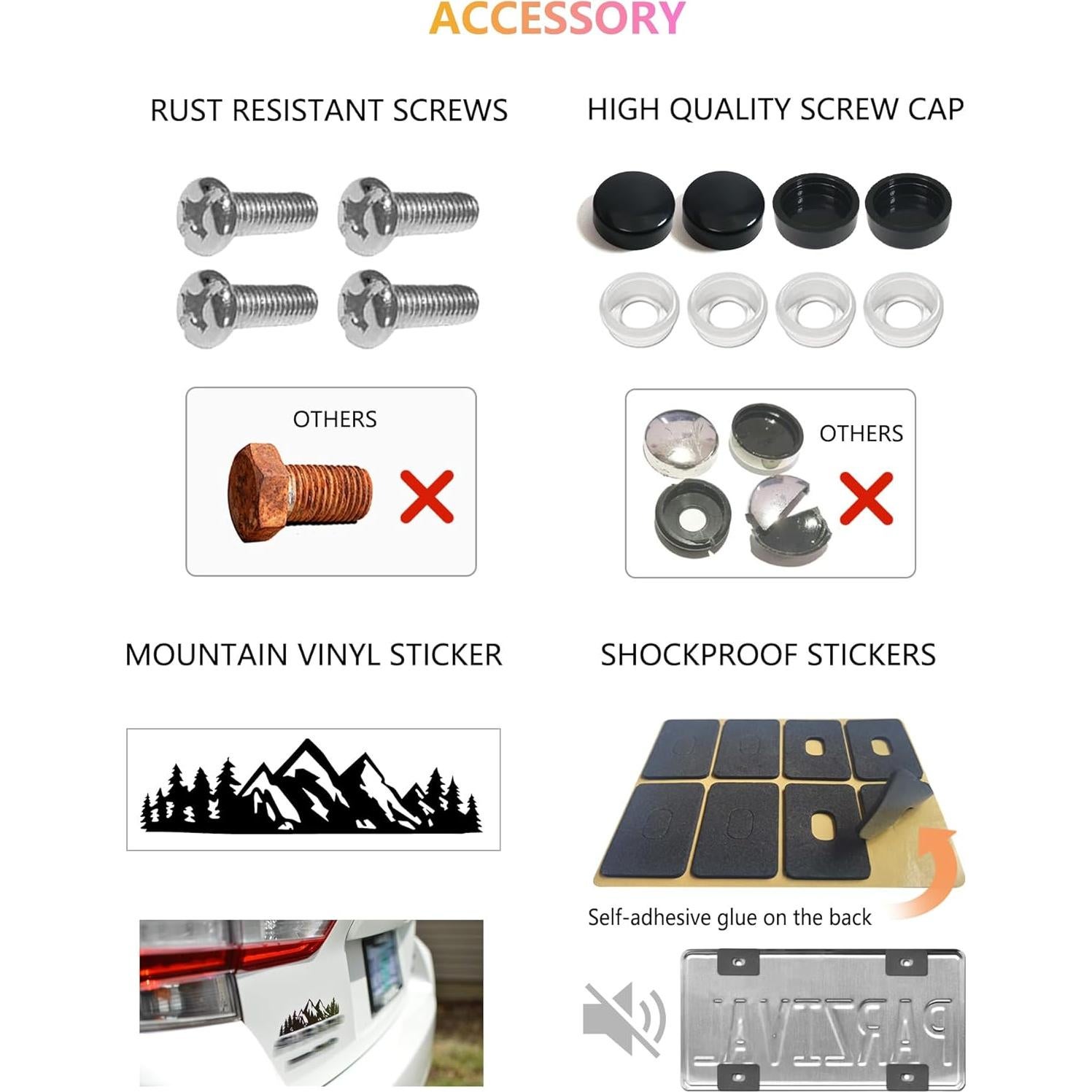 Marcos de Placas de Licencia 3D GNSZSN Negro Universal