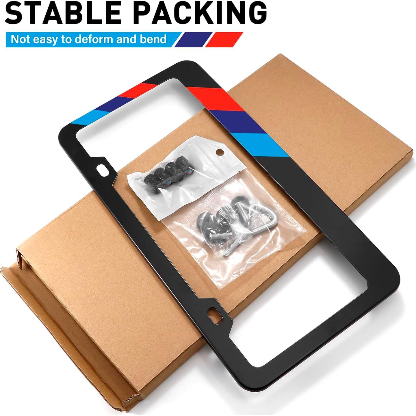 Marco de Placa de Licencia KENTUTO BMW Aluminio Negro Mate