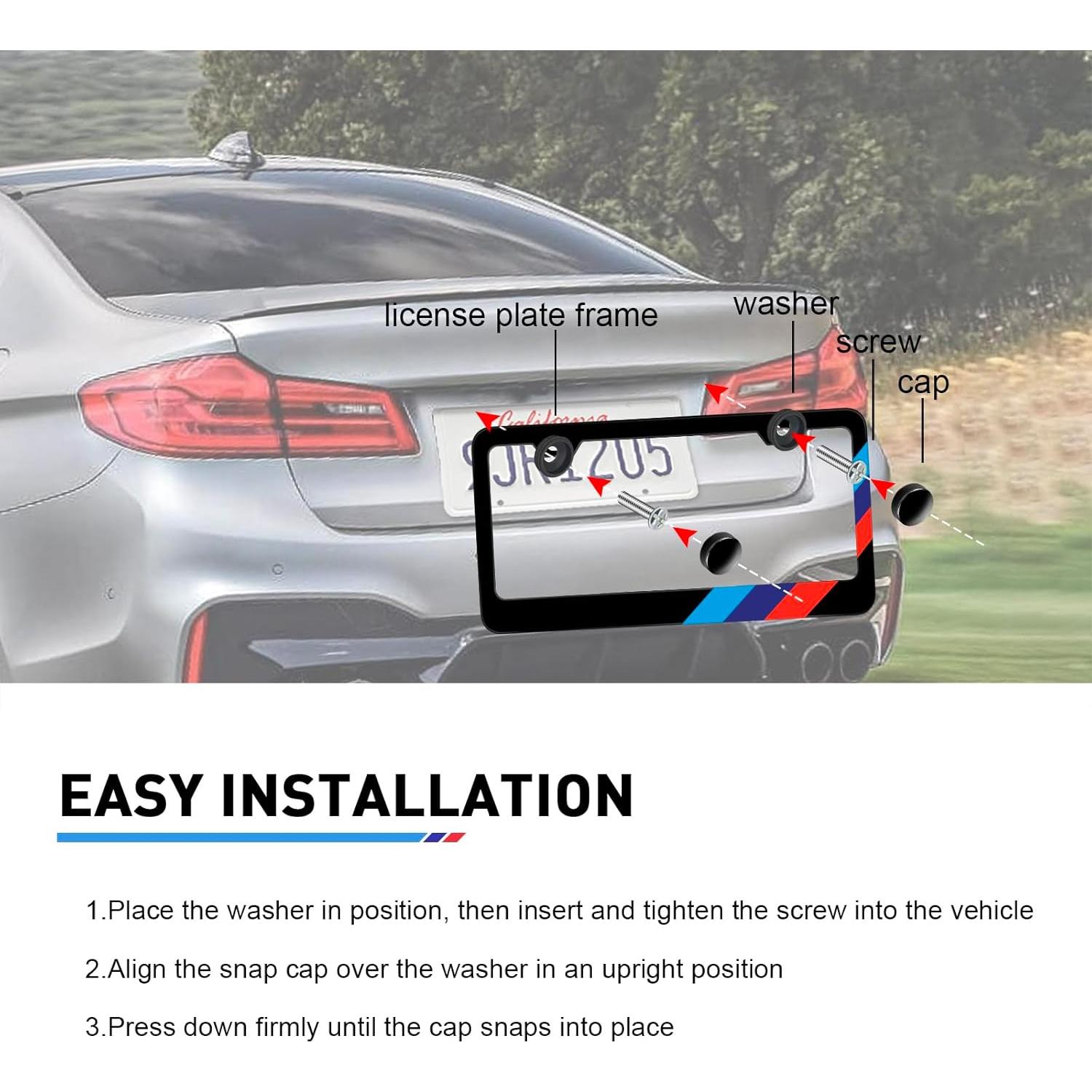 Marco de Placa de Licencia KENTUTO BMW Aluminio Negro Mate