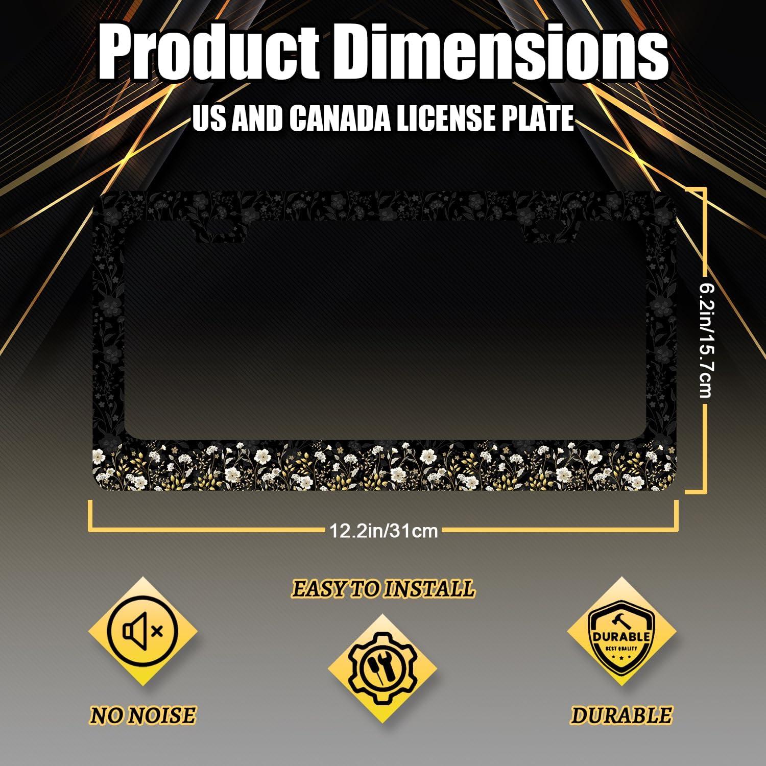 Marco de Placa de Licencia Floral RNKATIH 30.99cm x 15.75cm