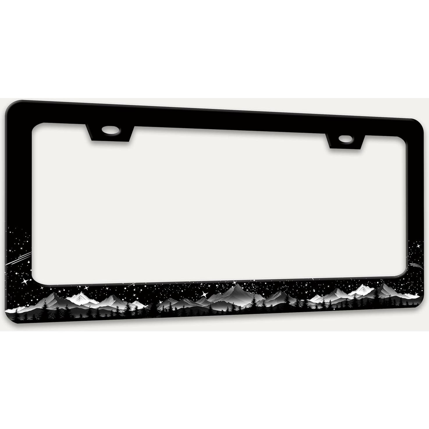 Marco de Placa de Licencia RTINRAN Montañas 30.48x15.24 cm Acero Inoxidable