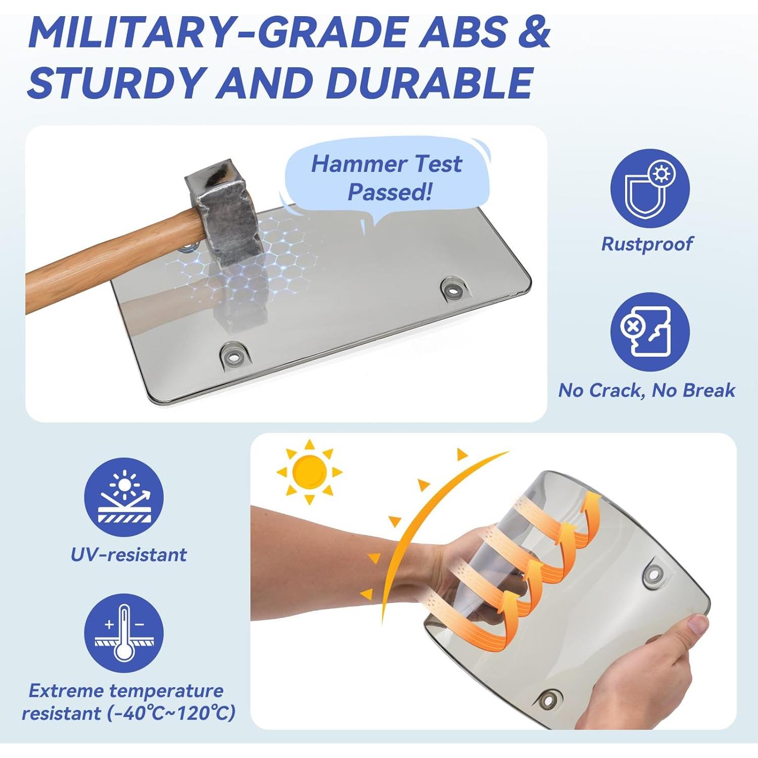 Protector de Placa de Licencia Nysivy 2PCS Negro Universal