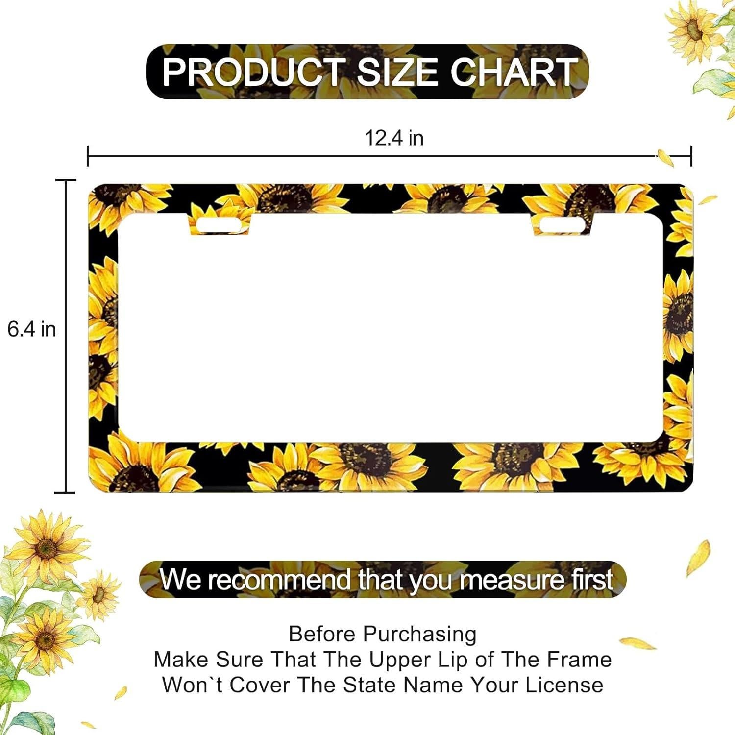 Marco de Placa de Licencia Girasol LIN KANG 30.9x16 cm 2 PCS