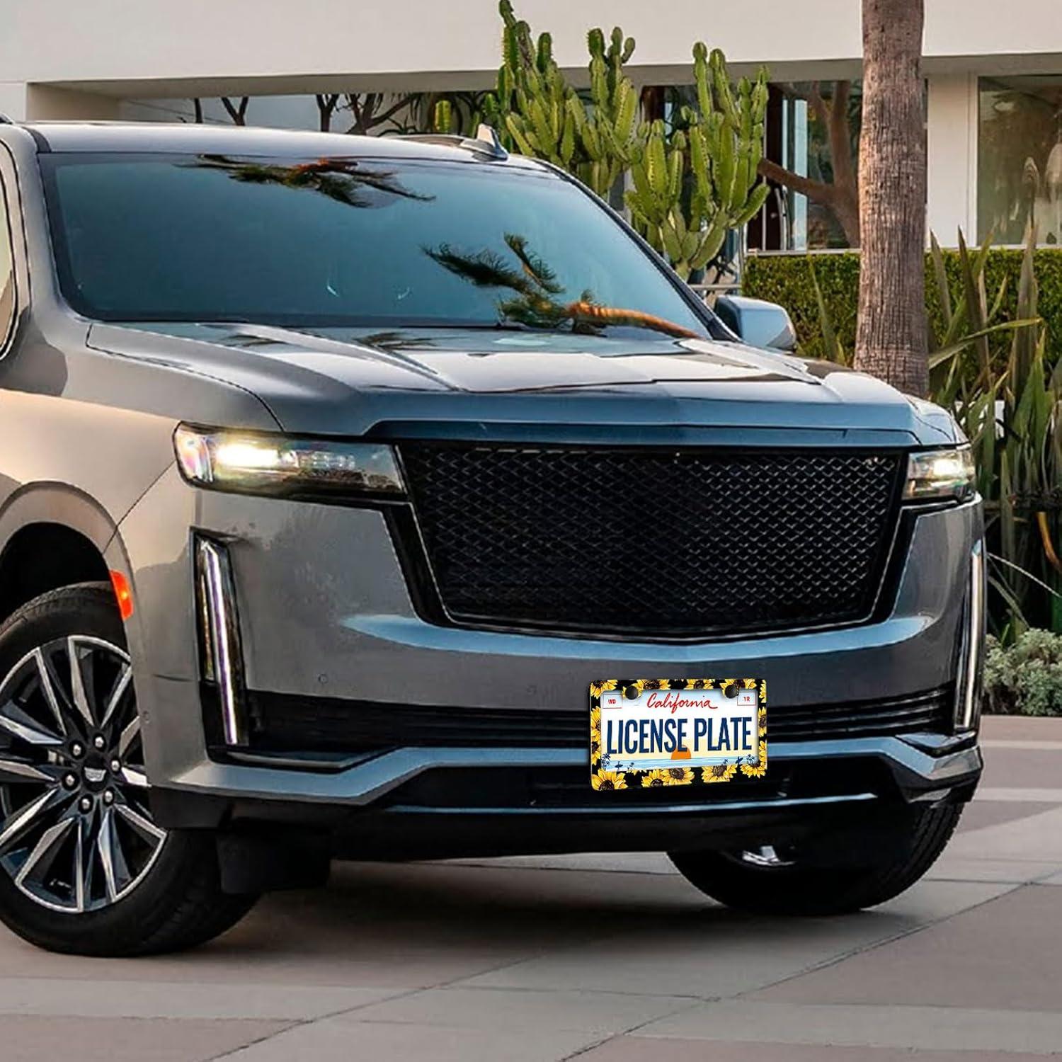 Marco de Placa de Licencia Girasol LIN KANG 30.9x16 cm 2 PCS