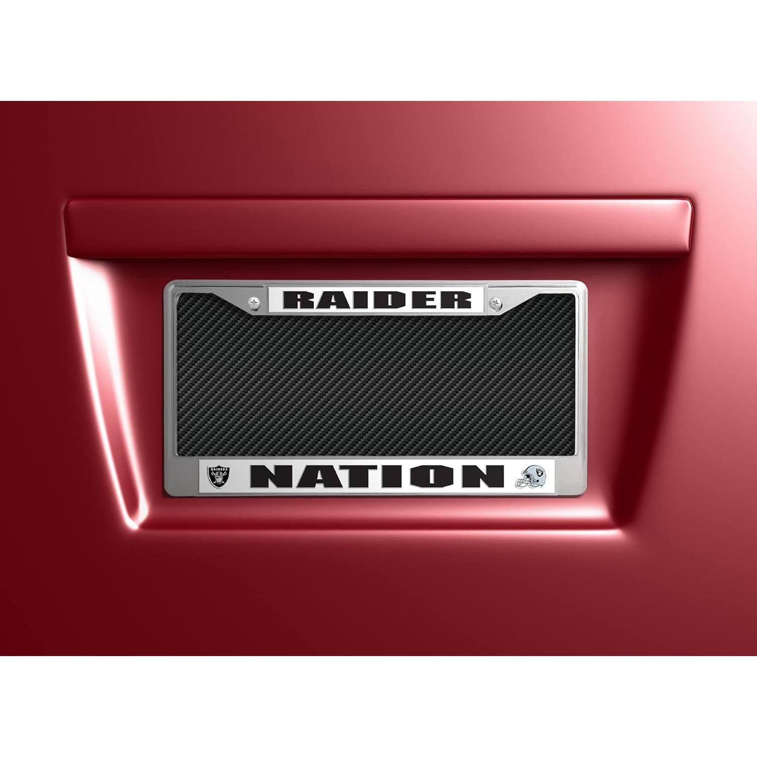 Marco de Placa de Licencia Cromado NFL Las Vegas Raiders 15x31cm