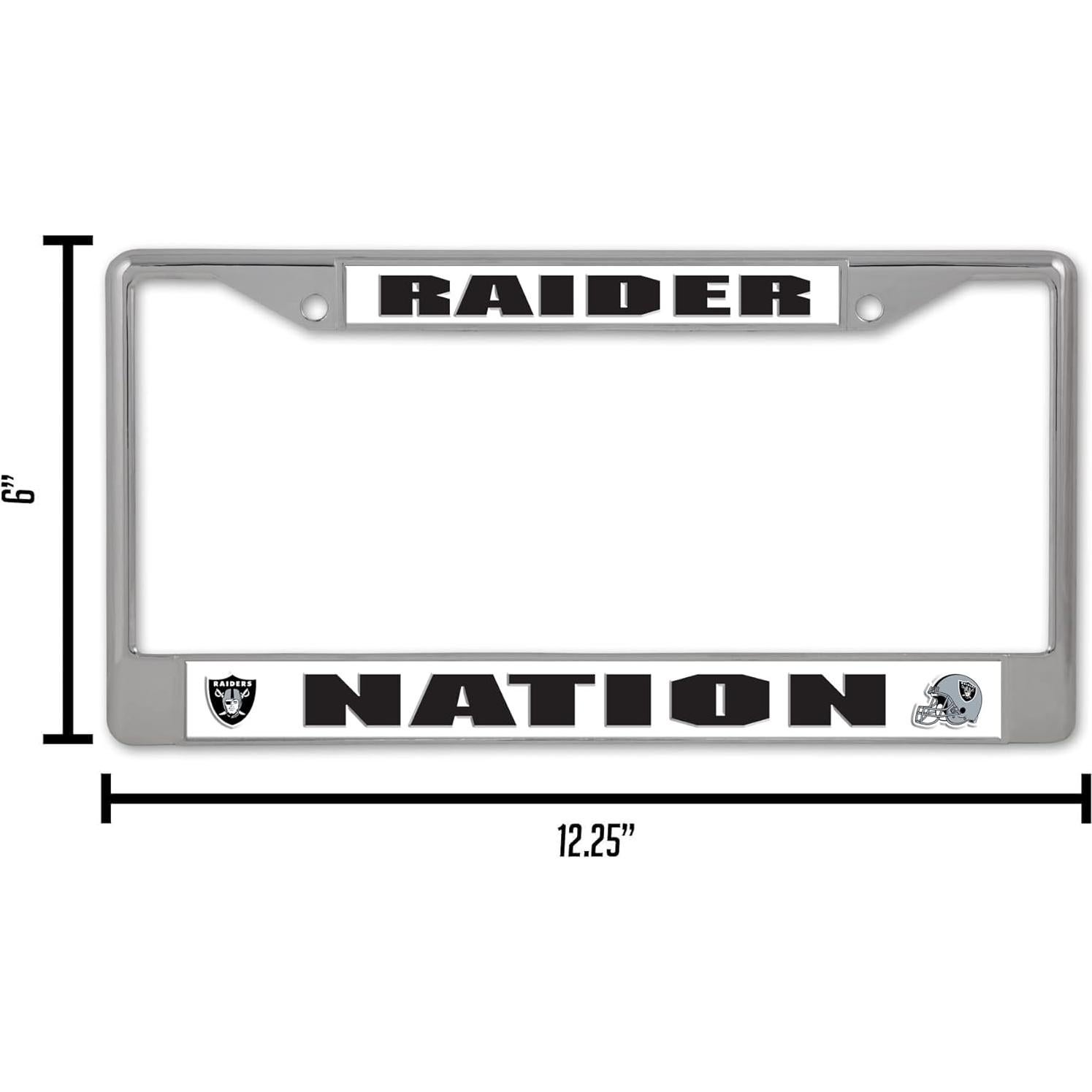 Marco de Placa de Licencia Cromado NFL Las Vegas Raiders 15x31cm