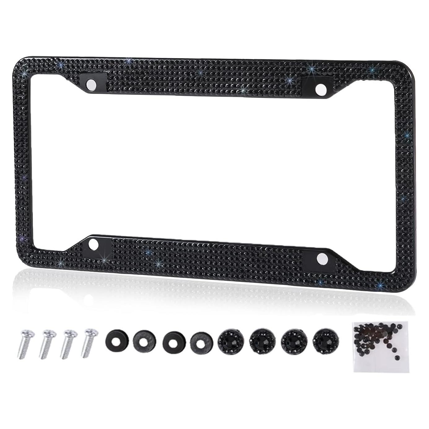 Marco de Placa de Licencia Brillante Global Shopper Negro