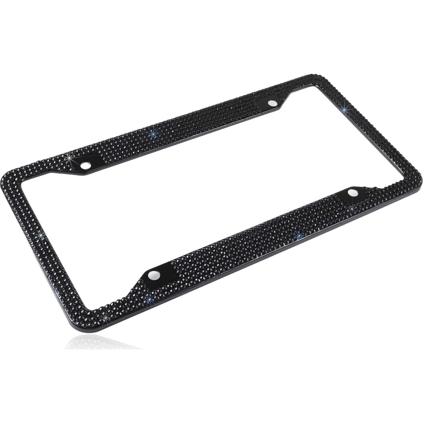 Marco de Placa de Licencia Brillante Global Shopper Negro