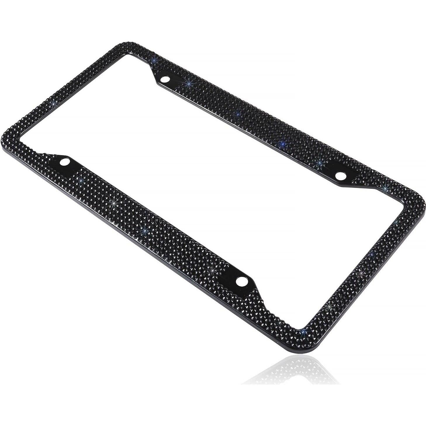 Marco de Placa de Licencia Brillante Global Shopper Negro