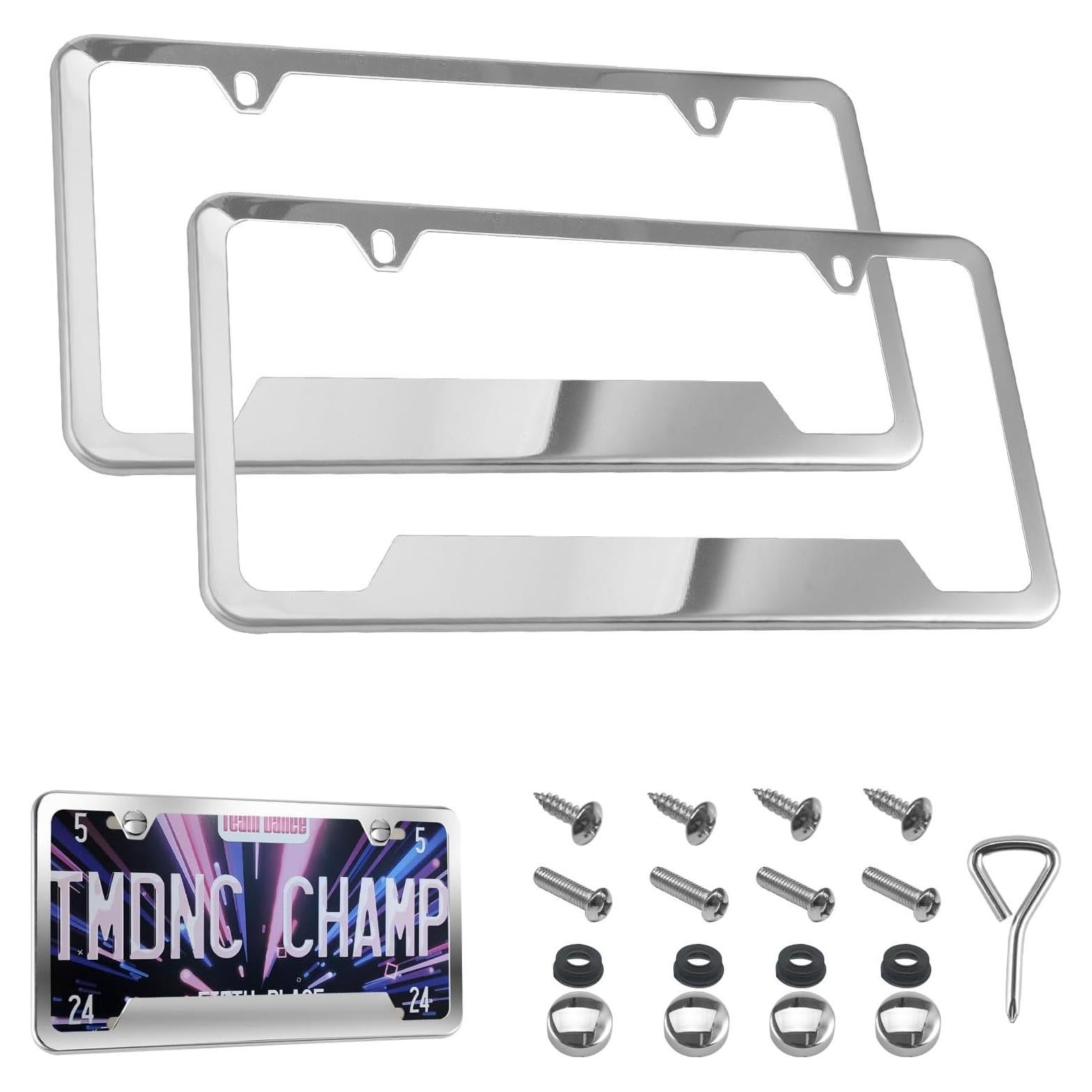 Marco de Placa de Licencia Acero Inoxidable ELECTRONLUMEN 2 Agujeros