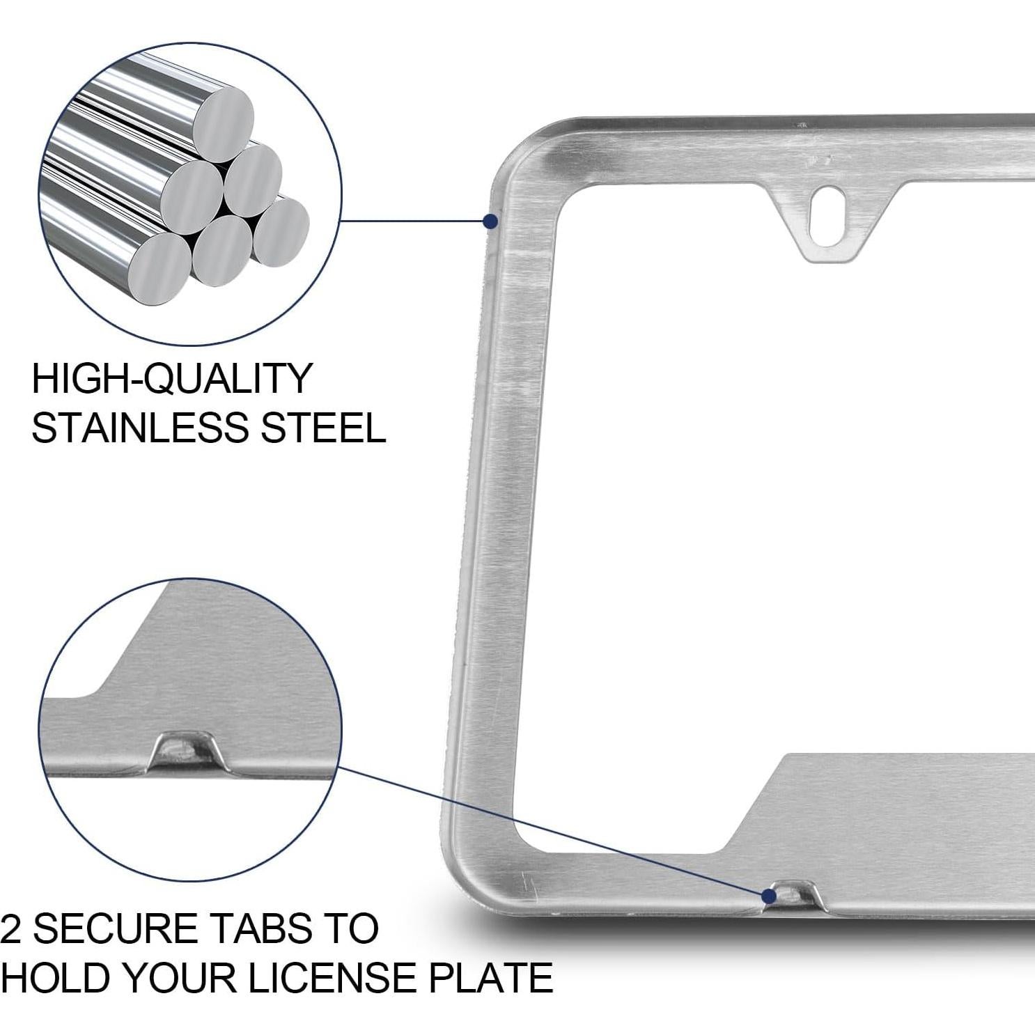 Marco de Placa de Licencia Acero Inoxidable ELECTRONLUMEN 2 Agujeros