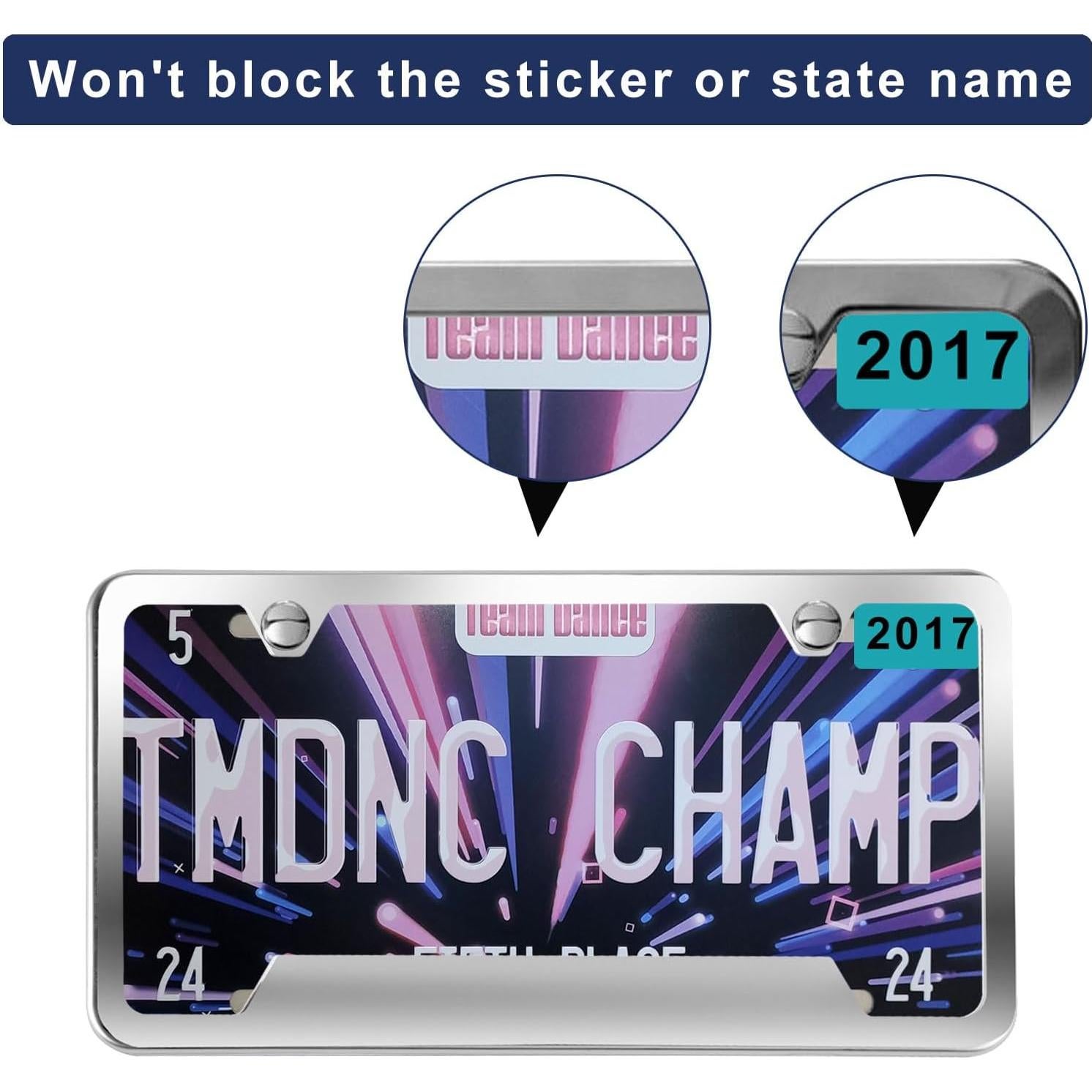 Marco de Placa de Licencia Acero Inoxidable ELECTRONLUMEN 2 Agujeros