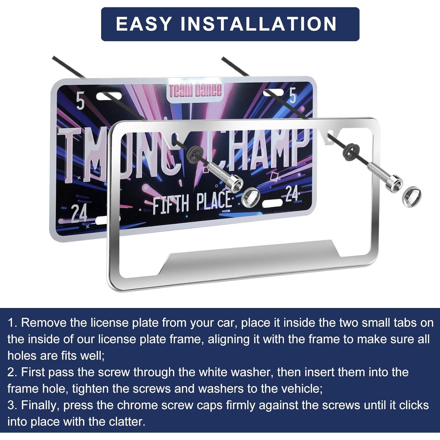 Marco de Placa de Licencia Acero Inoxidable ELECTRONLUMEN 2 Agujeros