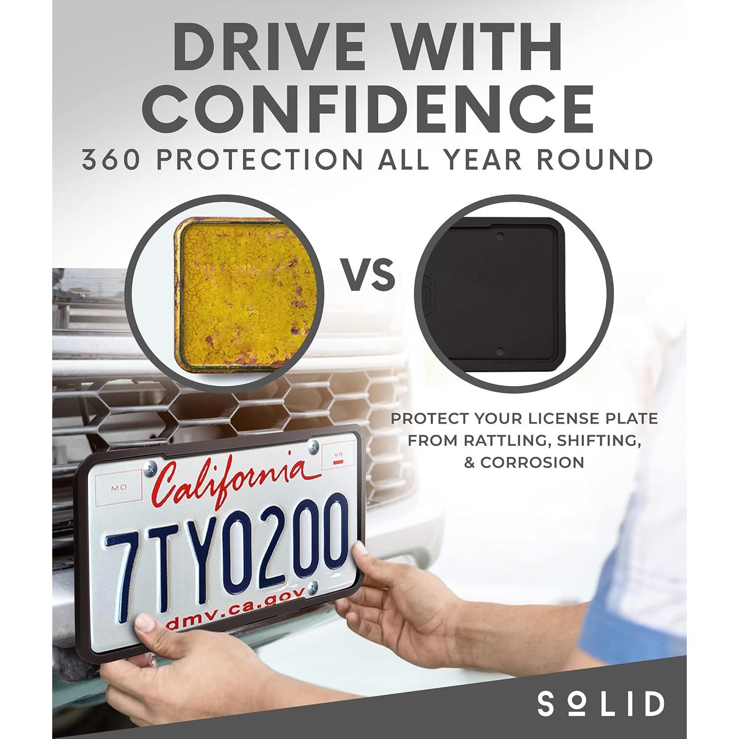 Cubiertas de Placa de Licencia de Silicona Solid - 2 Piezas