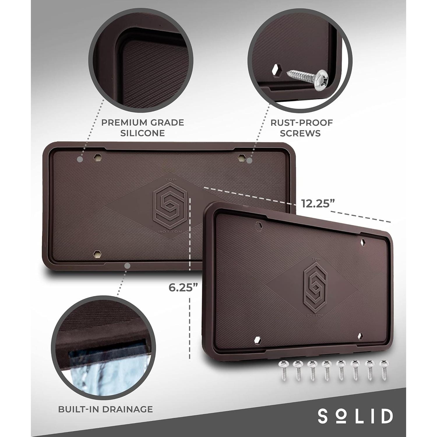 Cubiertas de Placa de Licencia de Silicona Solid - 2 Piezas