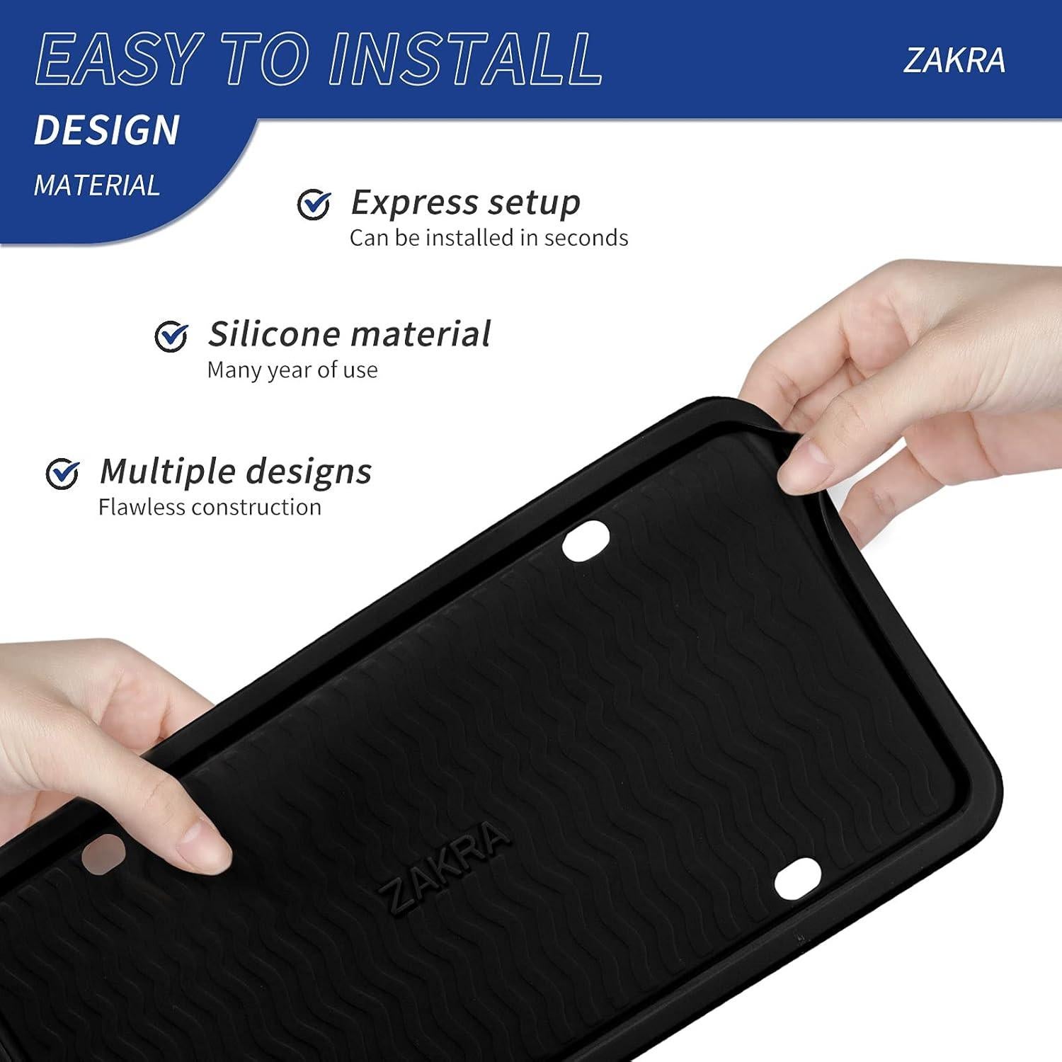 Marcos de Placas de Licencia ZAKRA Silicona Premium 2 Pzas