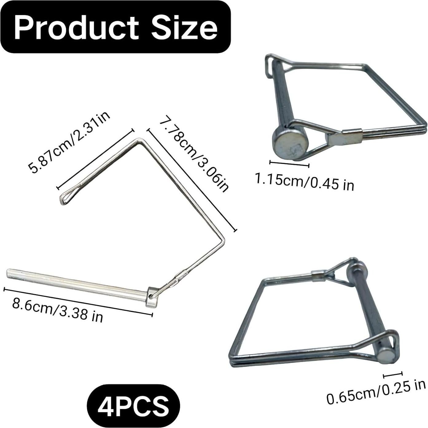 Paquete de 4 Pasadores de Enganche Leoriaie 0.64x8.57 cm Acero