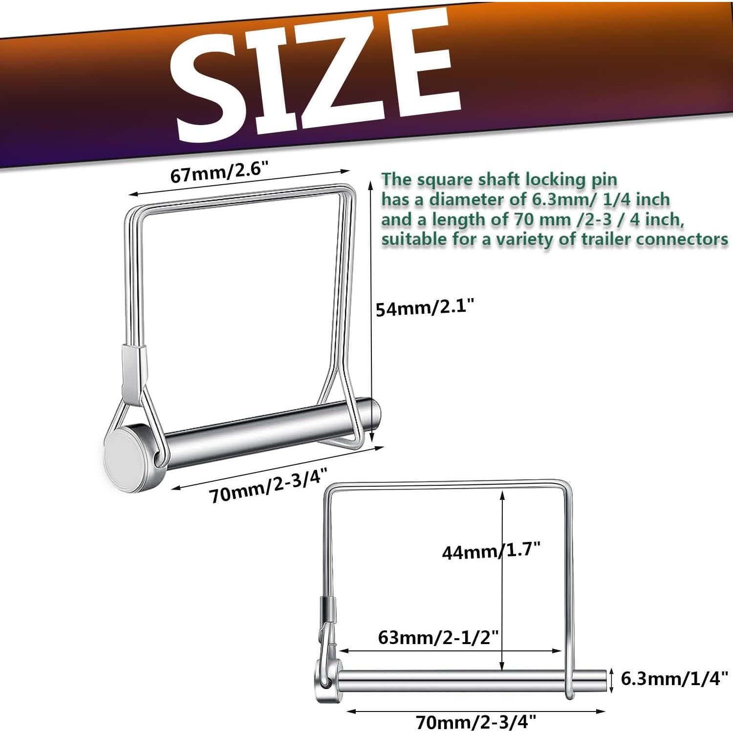 Pines de bloqueo Hincell 10pcs 6.3mm Galvanizados para Remolque