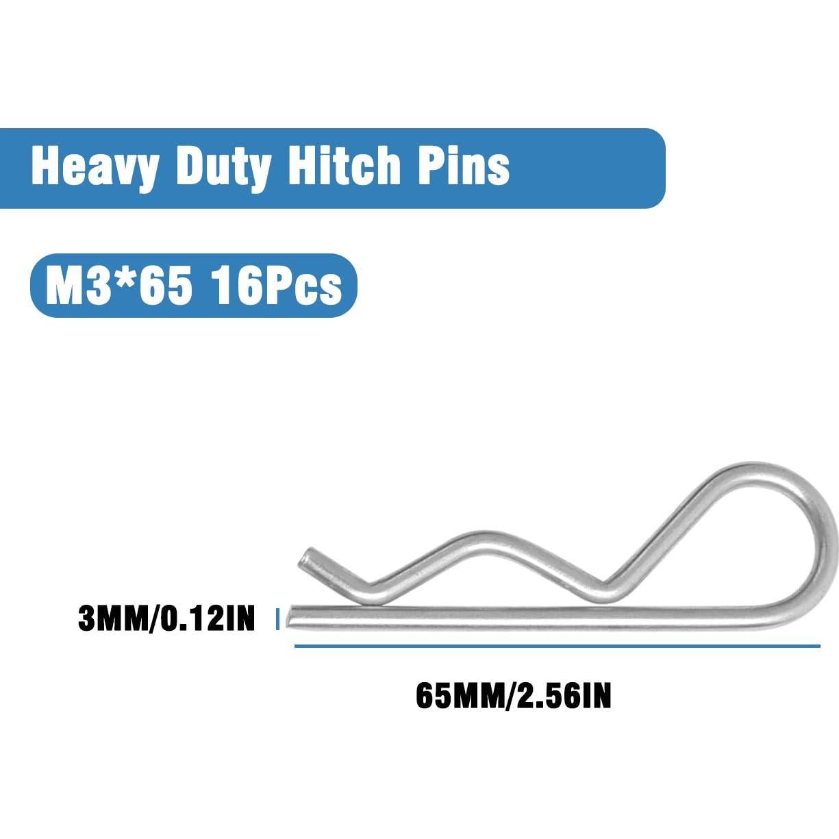 16 Pasadores de Enganche R Clips ALLWIN M3x65mm Alta Resistencia