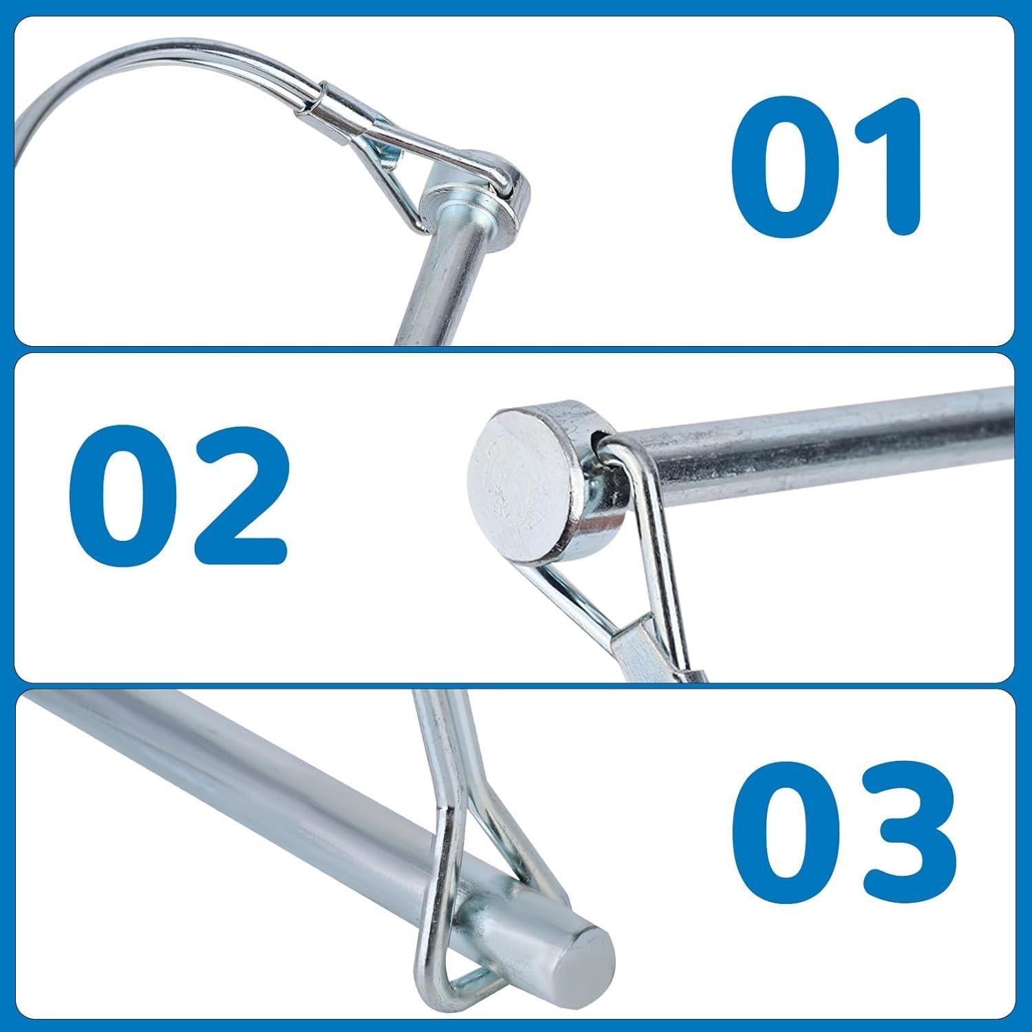 Pasador de Enganche de Remolque BOXOB 2 Pcs Acero 86mm