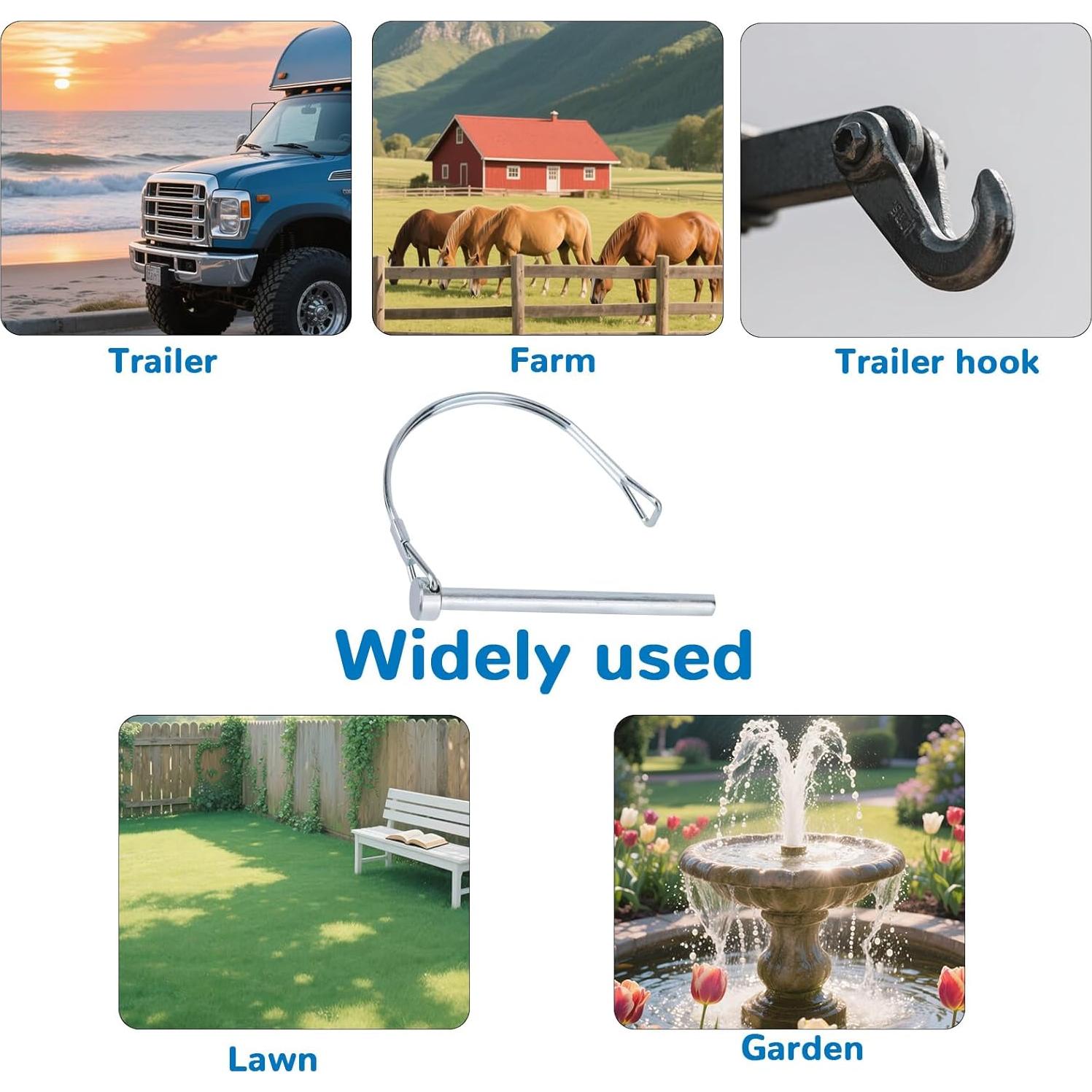 Pasador de Enganche de Remolque BOXOB 2 Pcs Acero 86mm