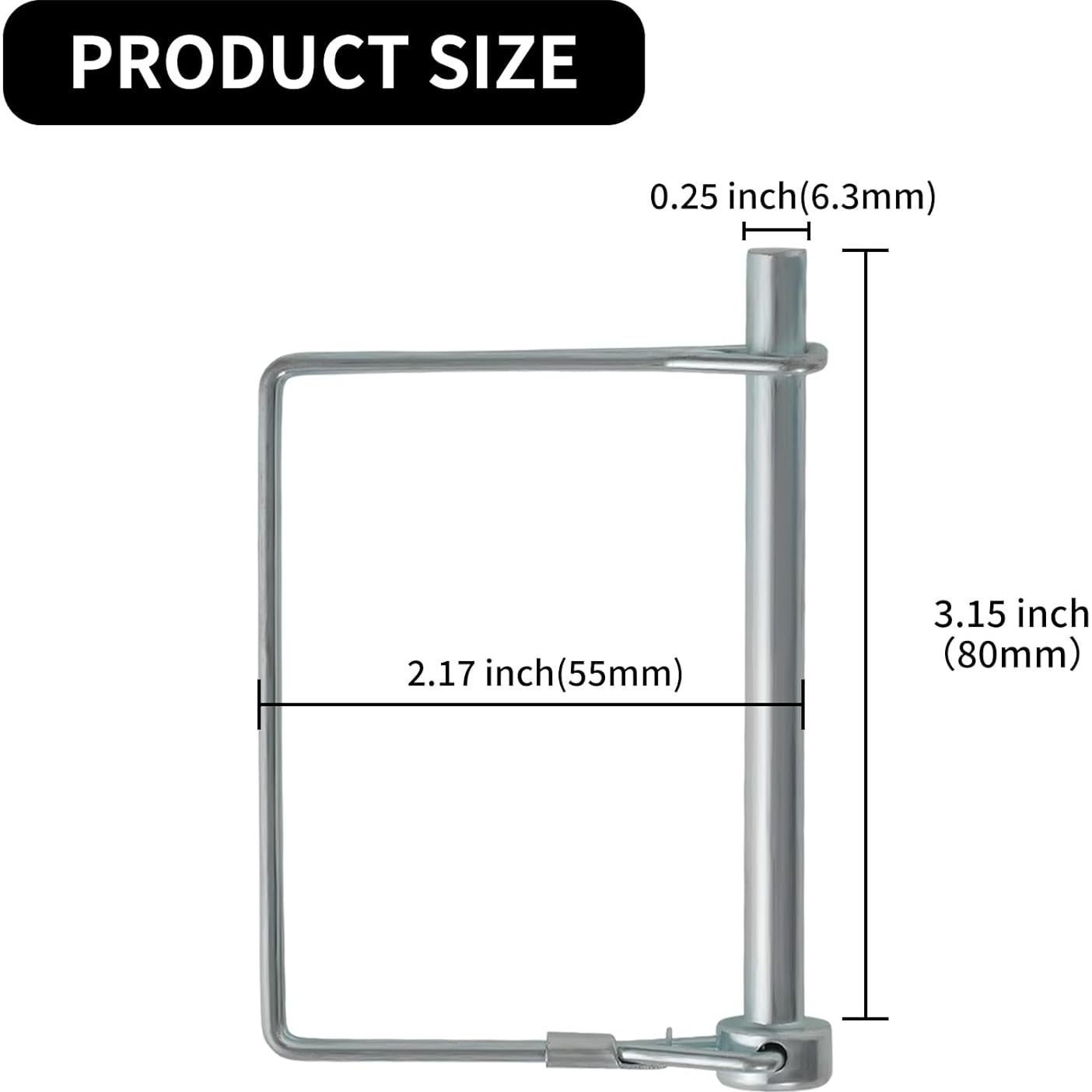 Pasador de Acoplador de Remolque YOLMOOAT 6.3mm x 80mm