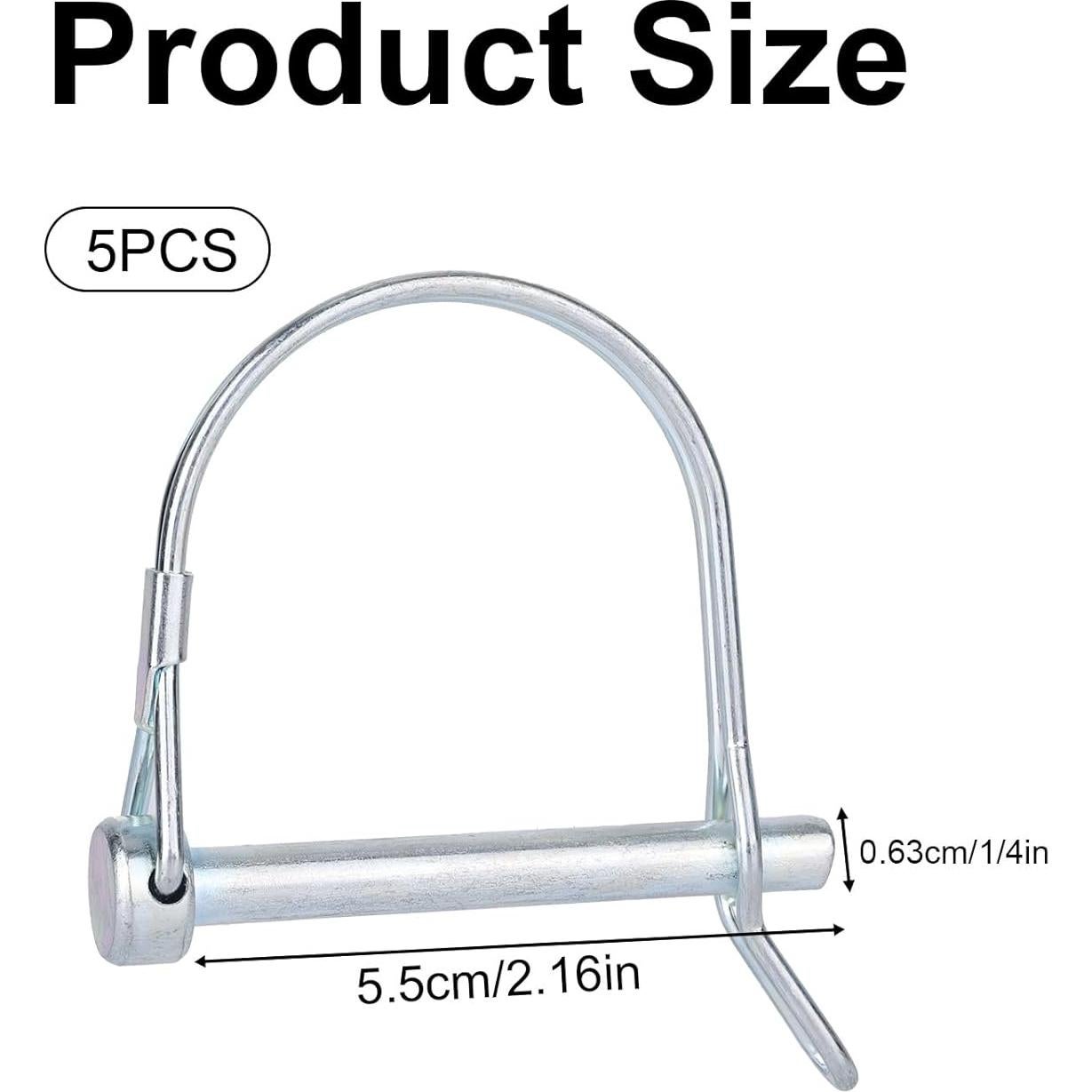 5 Pasadores de Enganche de Remolque Fukaisu 1/4" x 5.5cm Acero