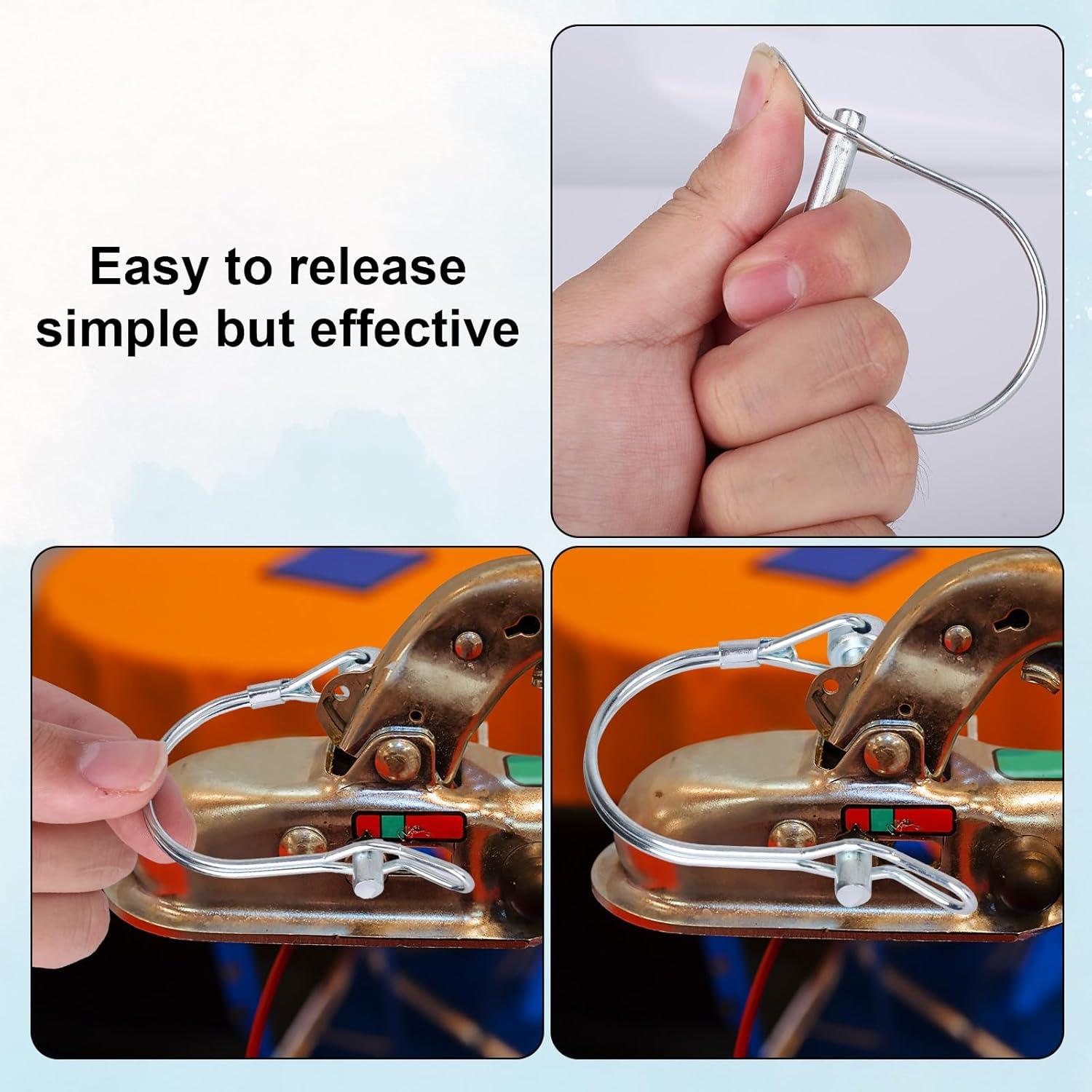 5 Pasadores de Enganche de Remolque Fukaisu 1/4" x 5.5cm Acero