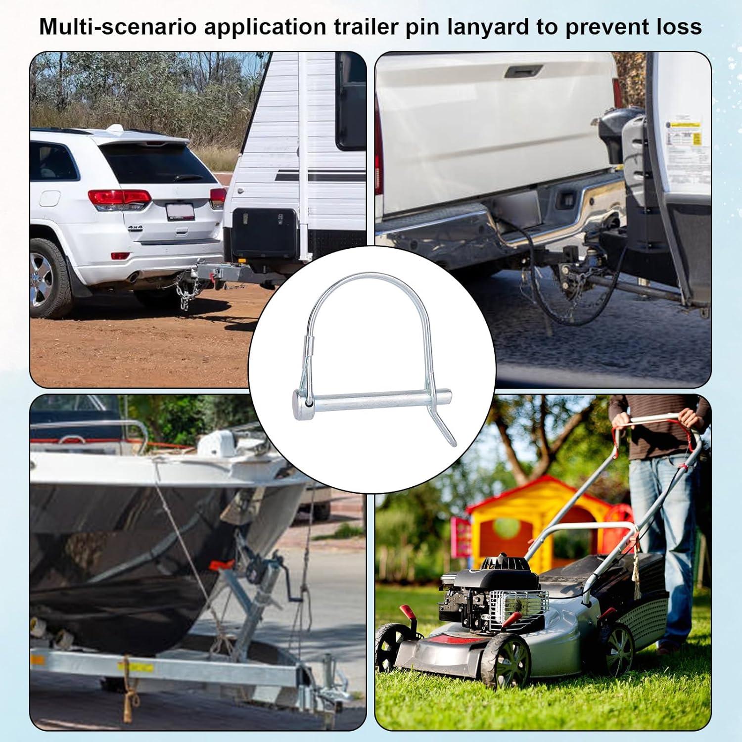 5 Pasadores de Enganche de Remolque Fukaisu 1/4" x 5.5cm Acero