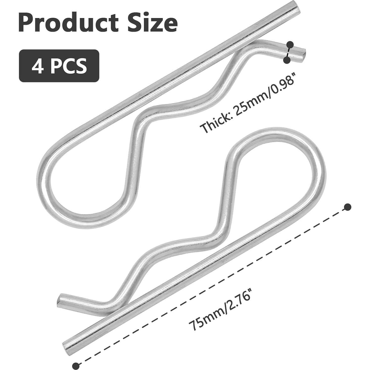 4 R Clips Pasadores de Enganche Acero Inoxidable 75mm Bonsicoky