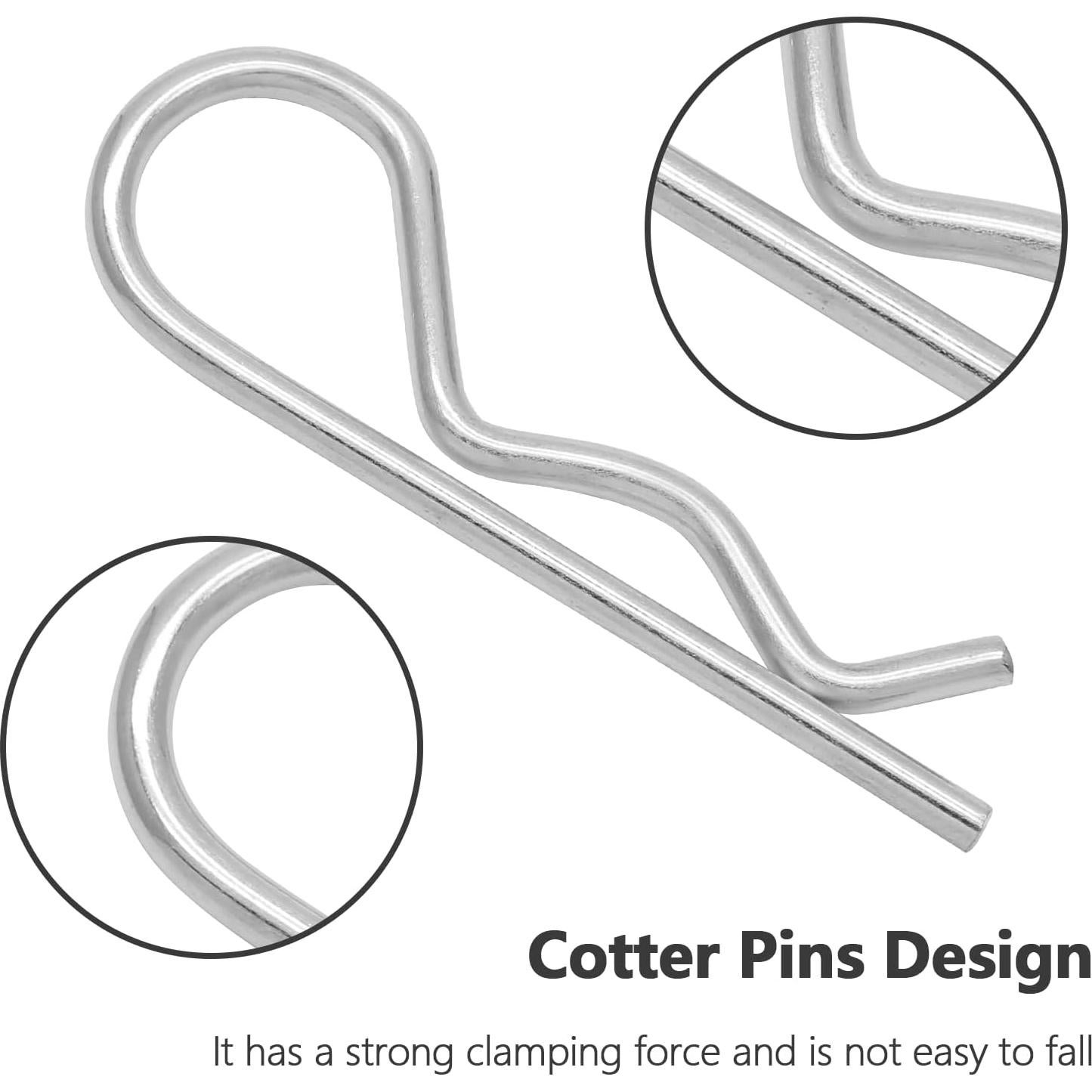 4 R Clips Pasadores de Enganche Acero Inoxidable 75mm Bonsicoky