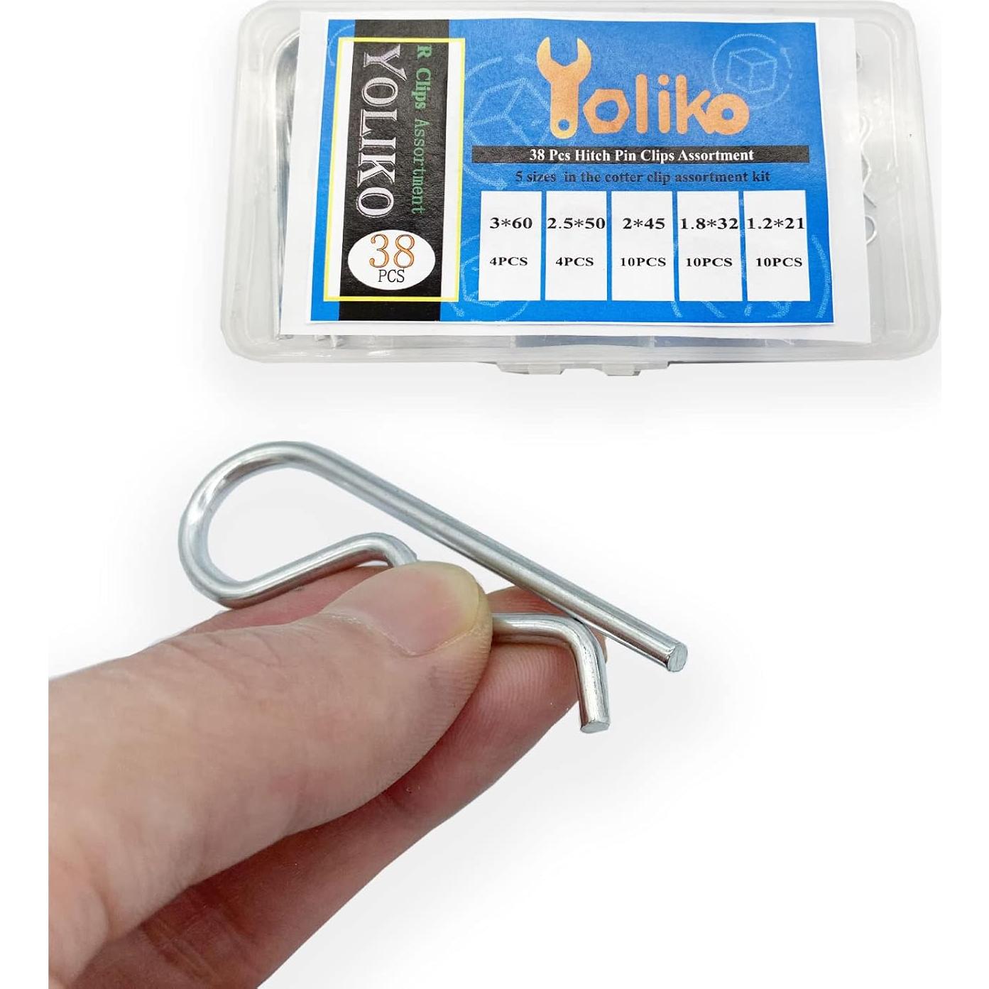 Juego de 38 Pasadores de Retención R Clips Yoliko - 5 Tamaños