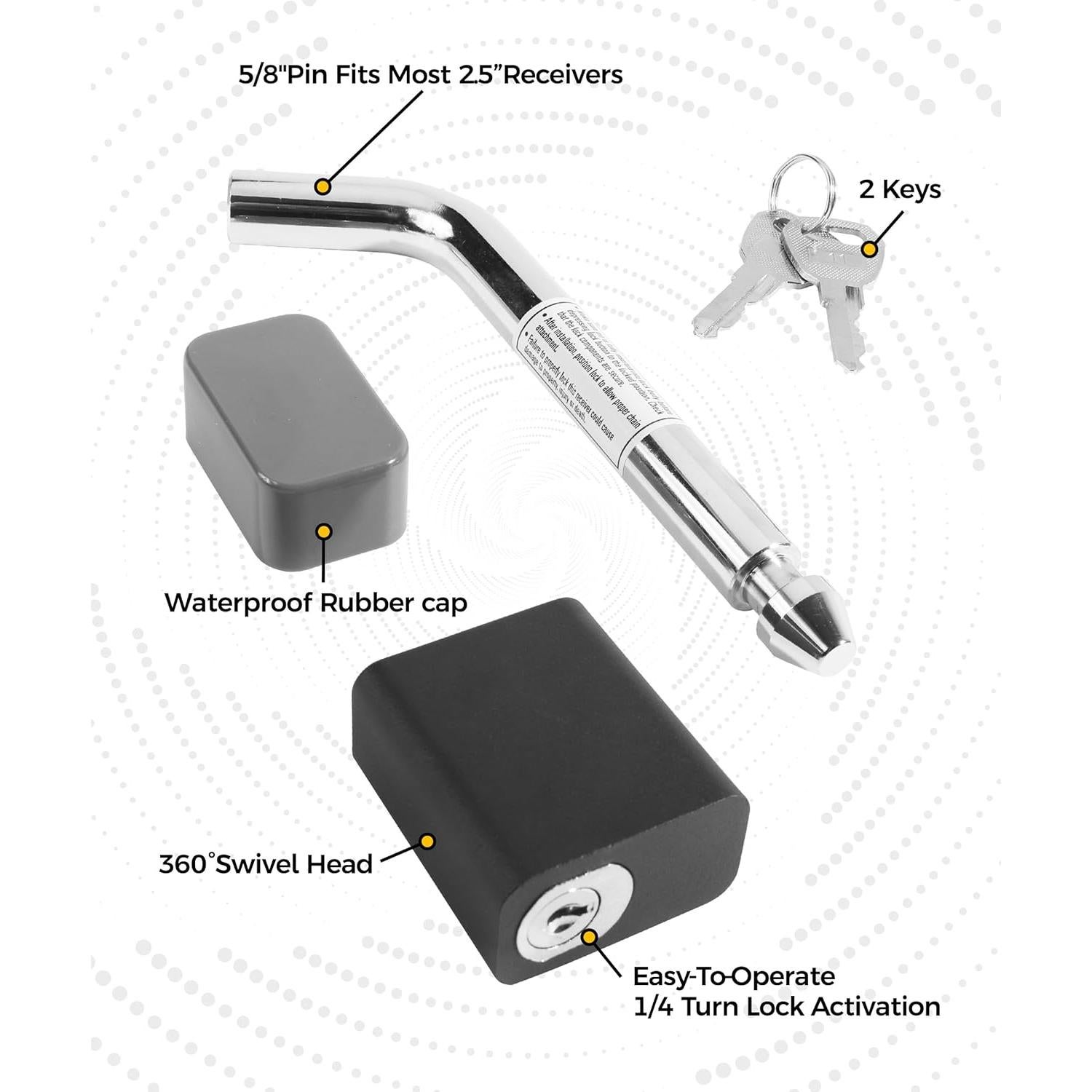 Bloqueo de Enganche UBOG 5/8" (1.59 cm) con Llave