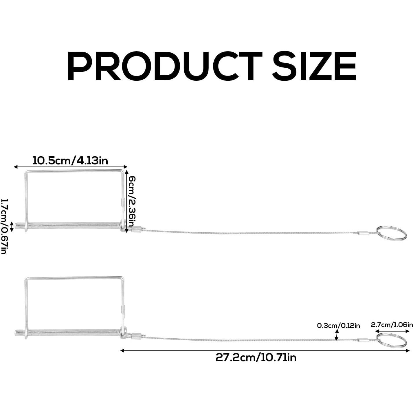 4 Pasadores de Enganche Cuadrados BOXOB I17025 con Anillo Antipérdida