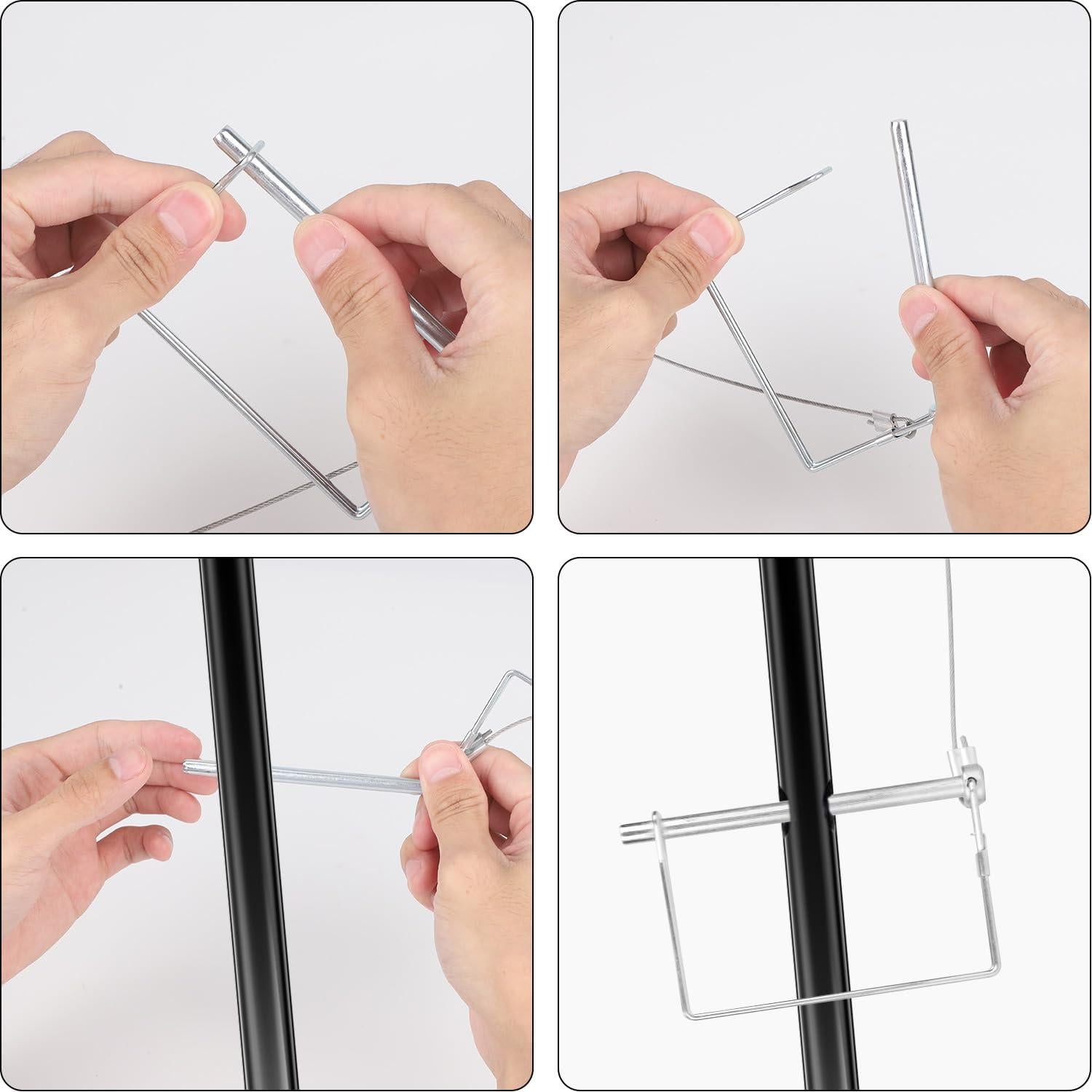 4 Pasadores de Enganche Cuadrados BOXOB I17025 con Anillo Antipérdida