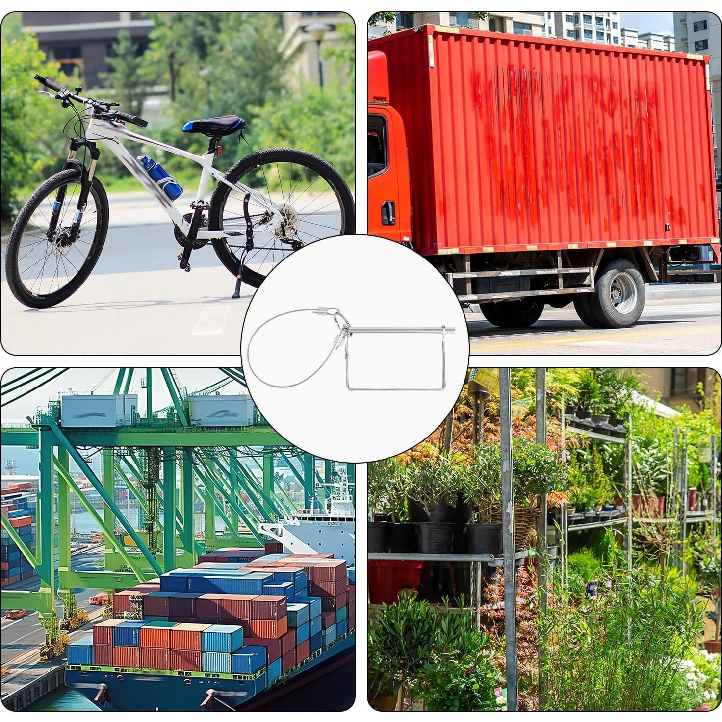 4 Pasadores de Enganche Cuadrados BOXOB I17025 con Anillo Antipérdida