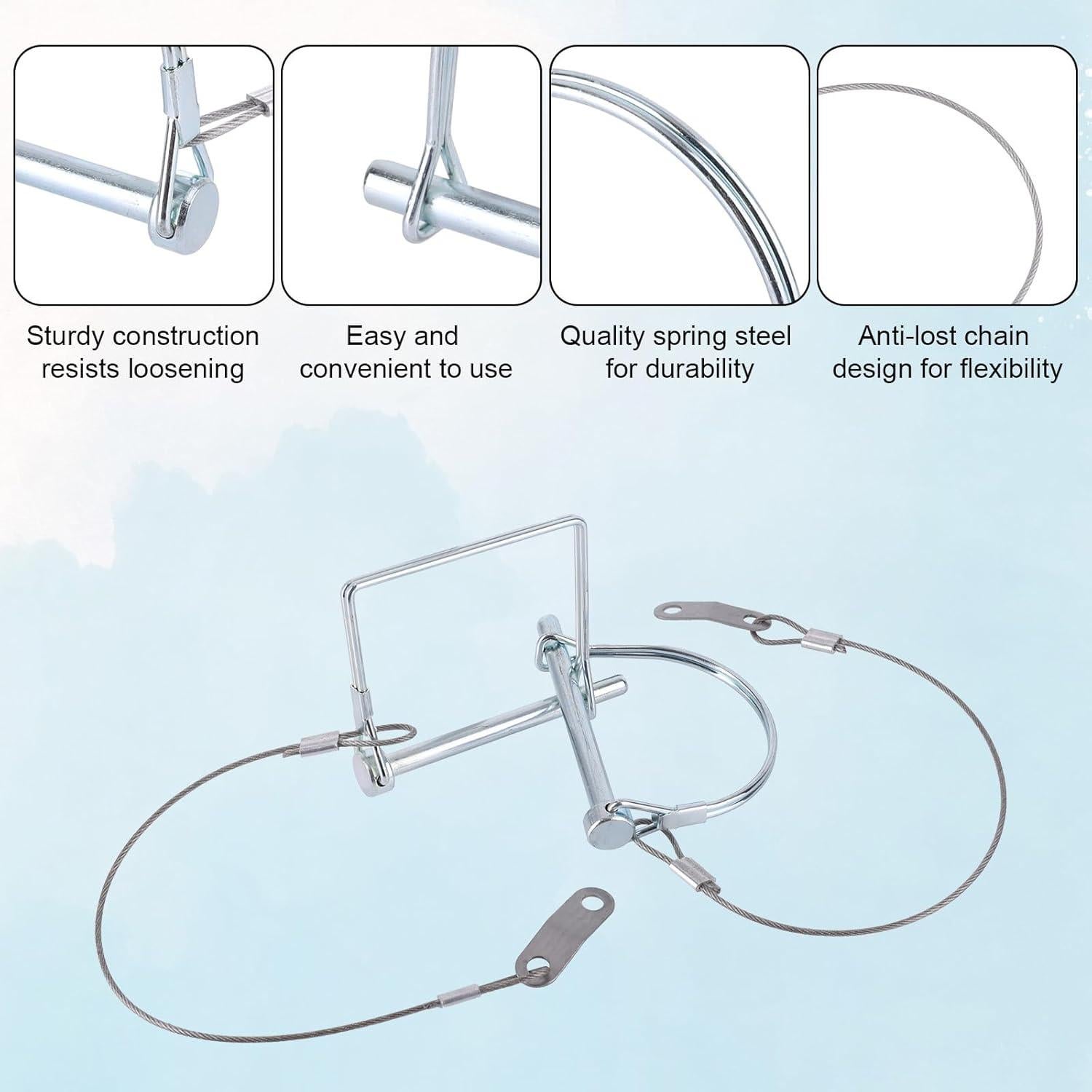 10 Pasadores de Acoplamiento Fukaisu 1/4" x 7cm con Anillo Rápido