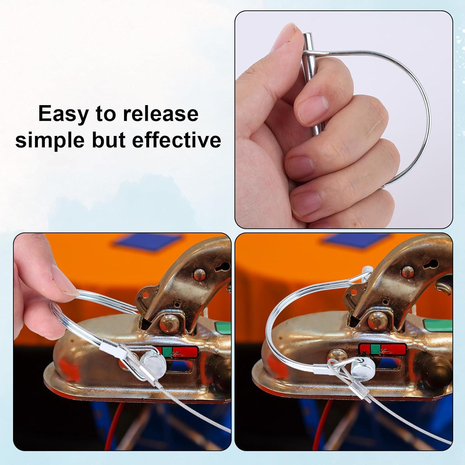 10 Pasadores de Acoplamiento Fukaisu 1/4" x 7cm con Anillo Rápido