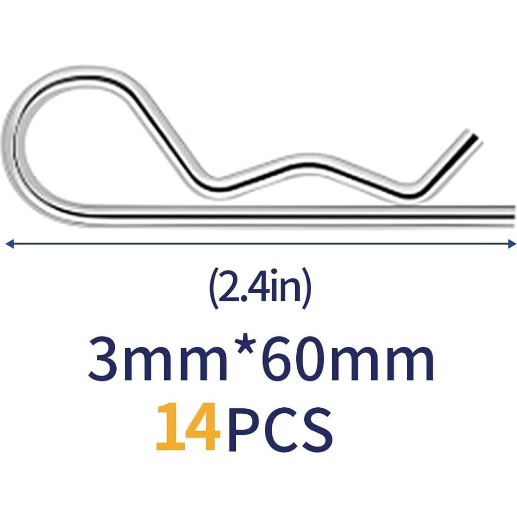 14 Pasadores de Cotter R-Clip BonxaxK 60mm Acero Inoxidable