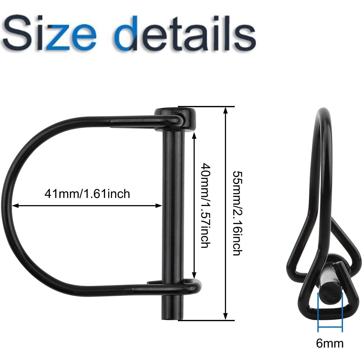 10 Pasadores de Bloqueo de Alambre INCREWAY 6mm para Remolque