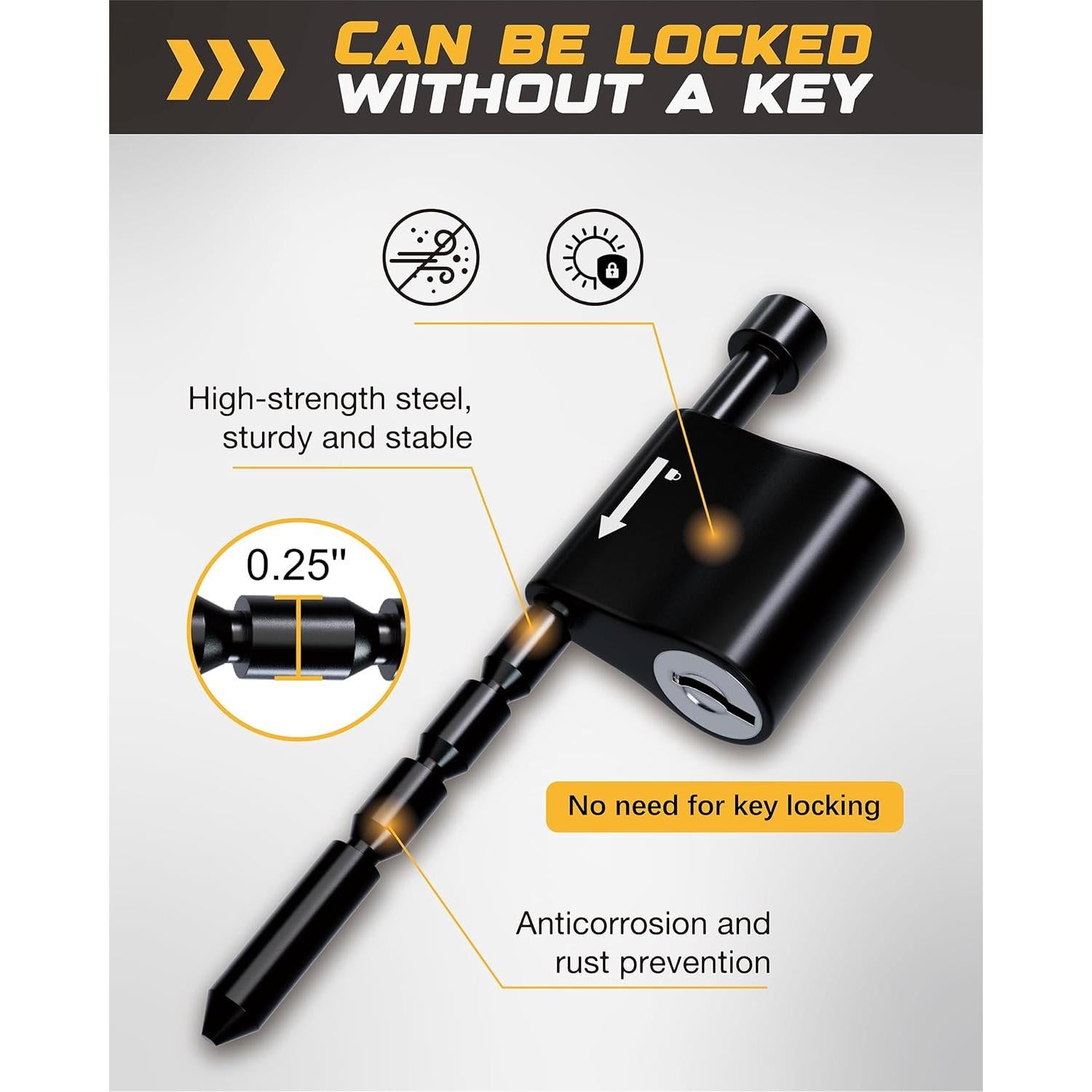 Cerradura de Acoplamiento Ajustable RETRUE 1/4" Pasador