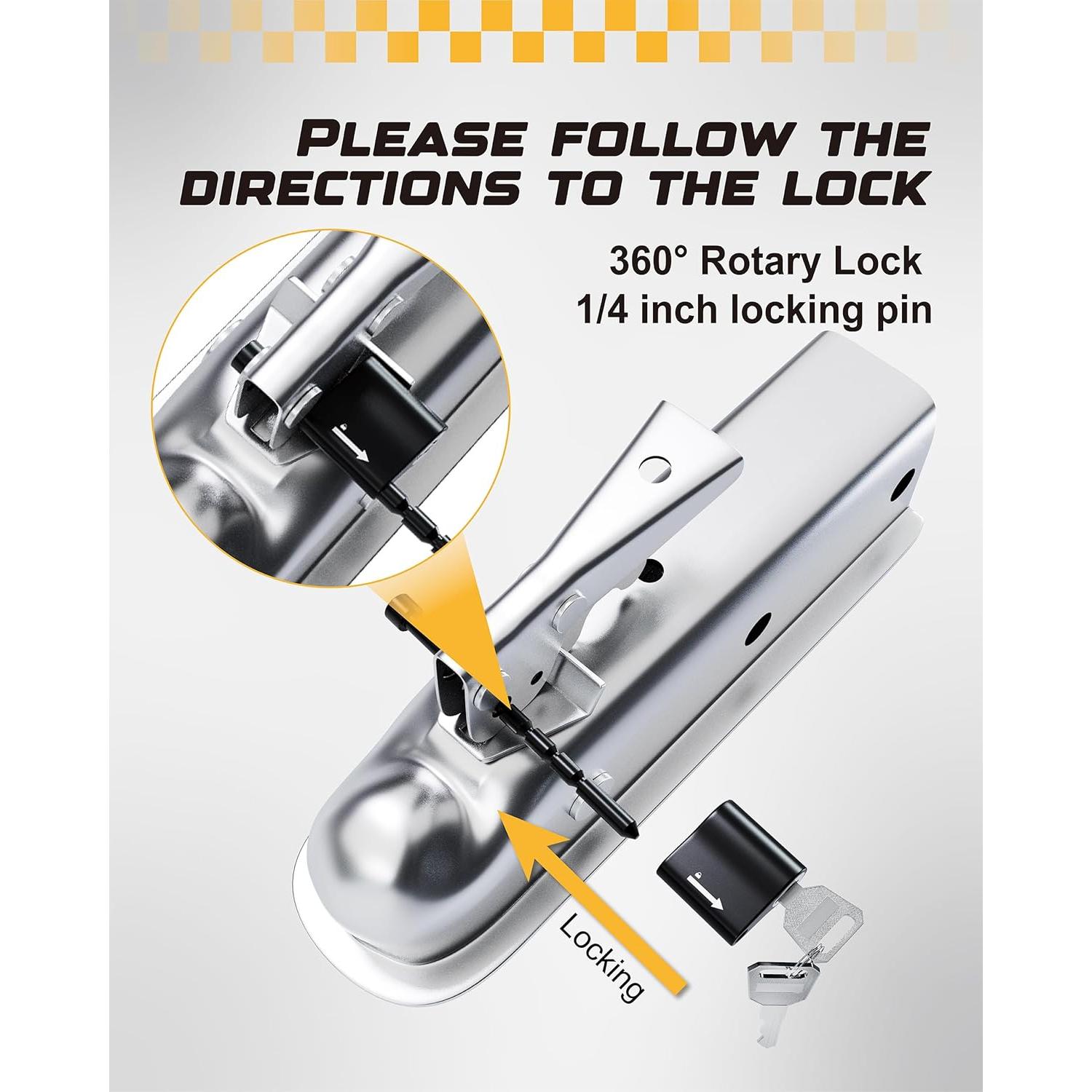 Cerradura de Acoplamiento Ajustable RETRUE 1/4" Pasador