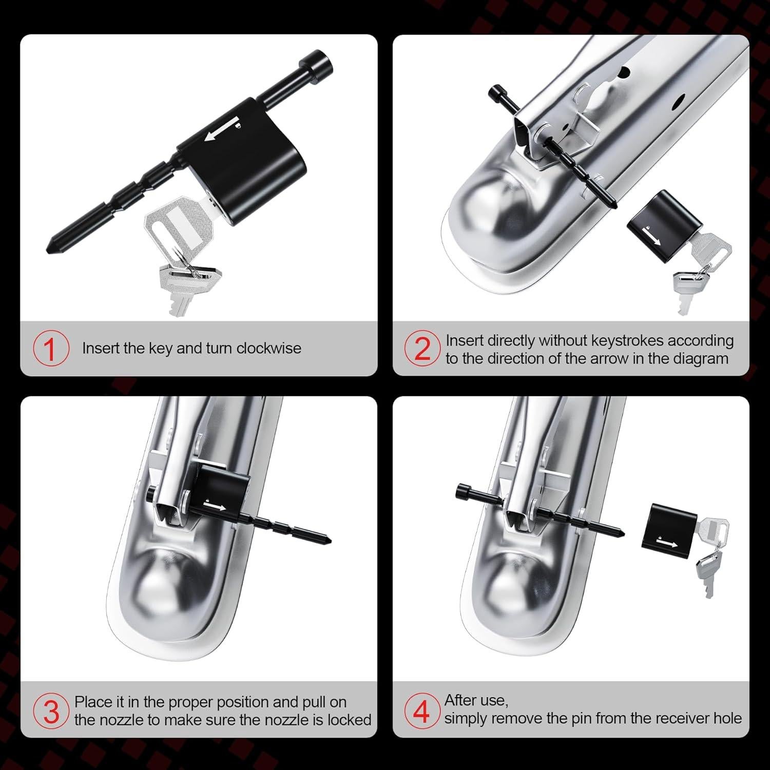 Cerradura de Acoplamiento Ajustable RETRUE 1/4" Pasador