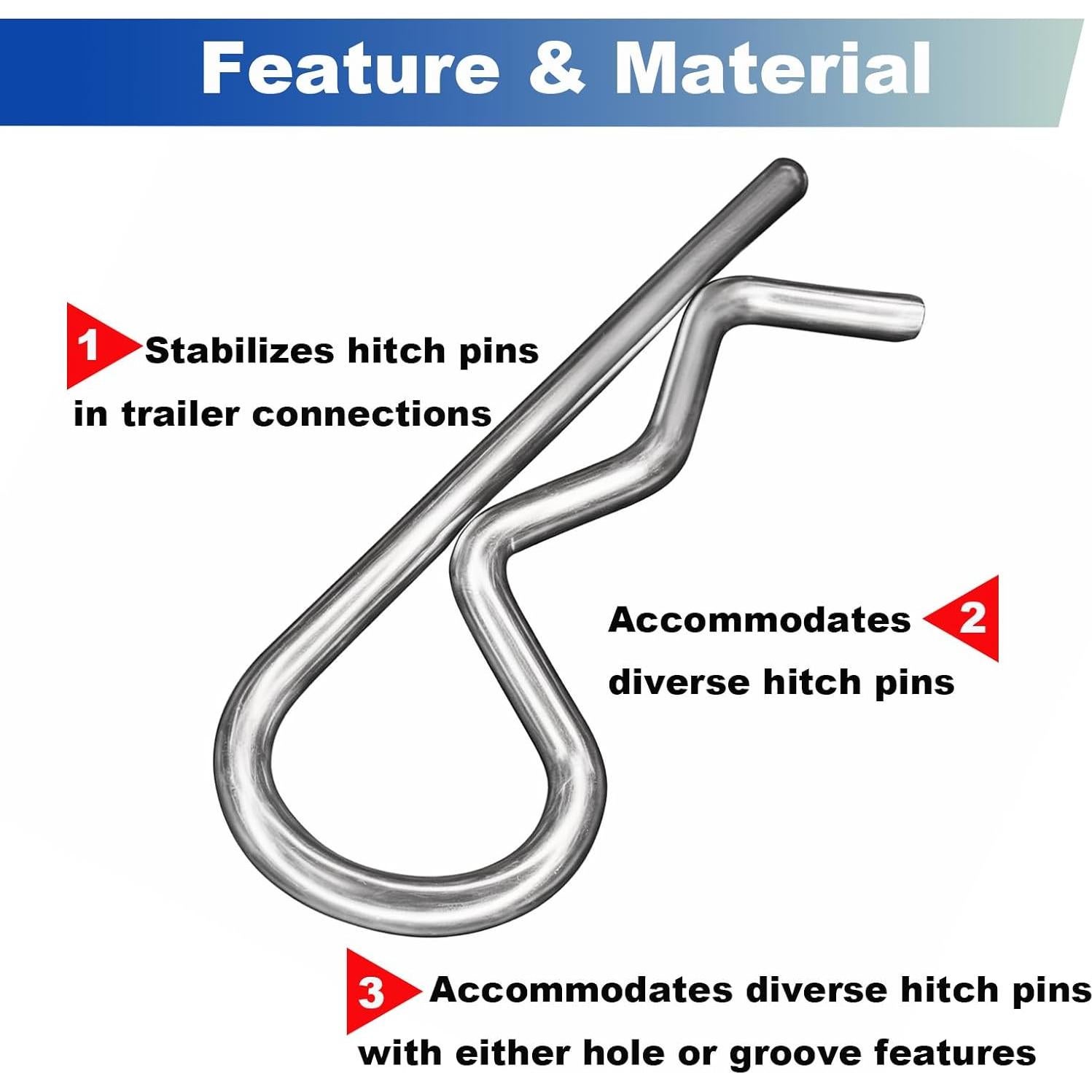 Pasadores de Cotter Jjssnower 3.5x75 mm - 8 Piezas de Acero Inoxidable