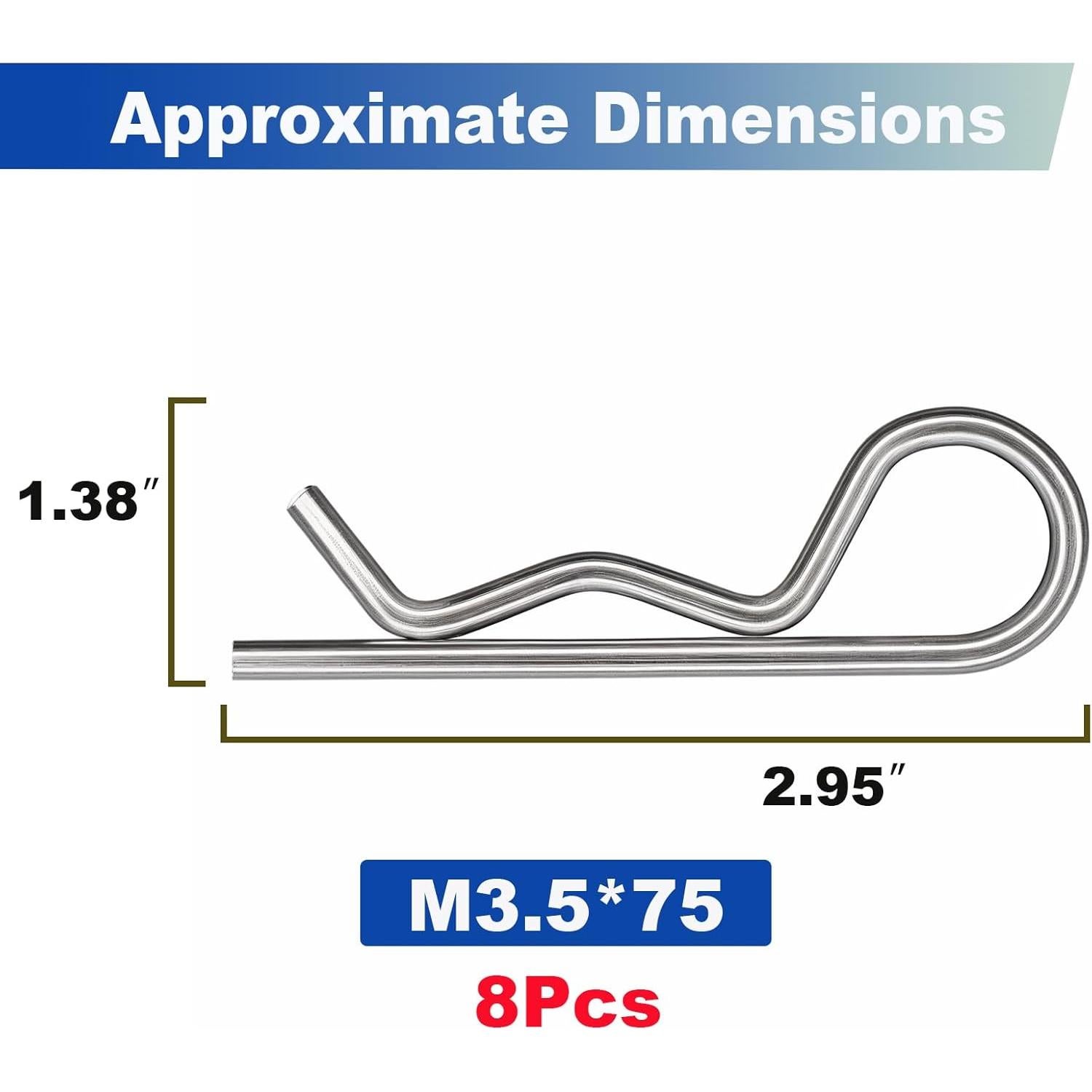 Pasadores de Cotter Jjssnower 3.5x75 mm - 8 Piezas de Acero Inoxidable