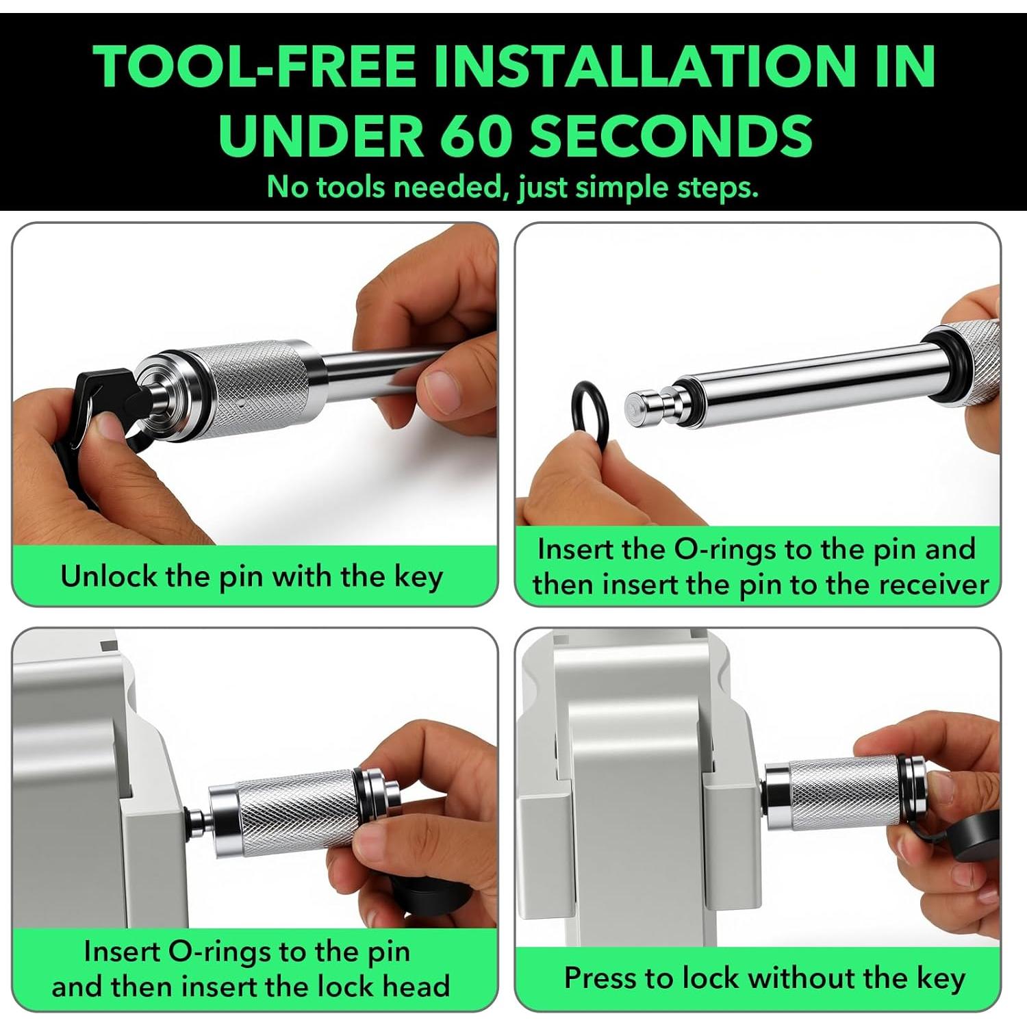 Cerrojo de Remolque GAFONAXDRI 4" Antirrobo para Clase III/IV