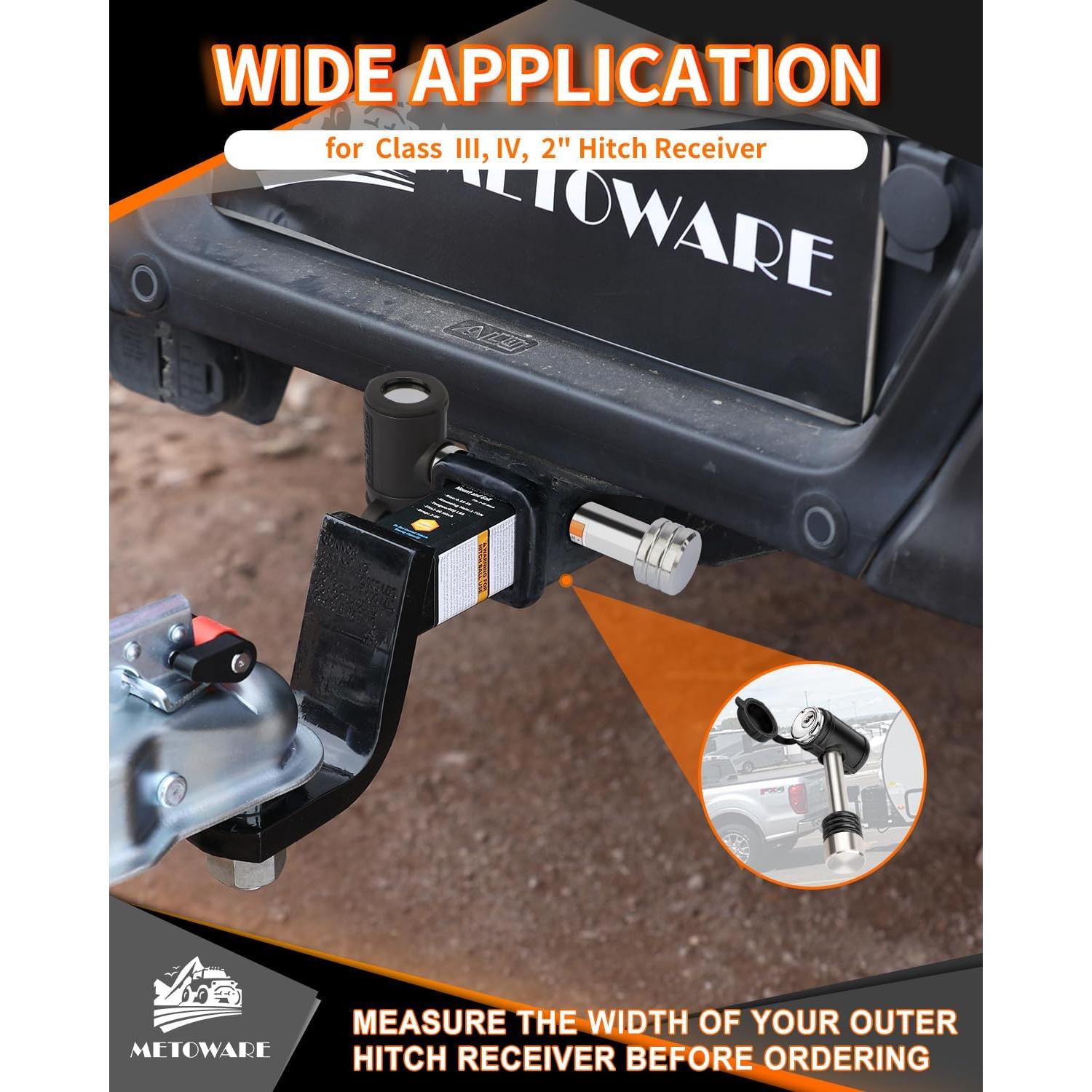 Cerradura de Enganche de Remolque Metoware, Acero Inoxidable, Pin 1/2"