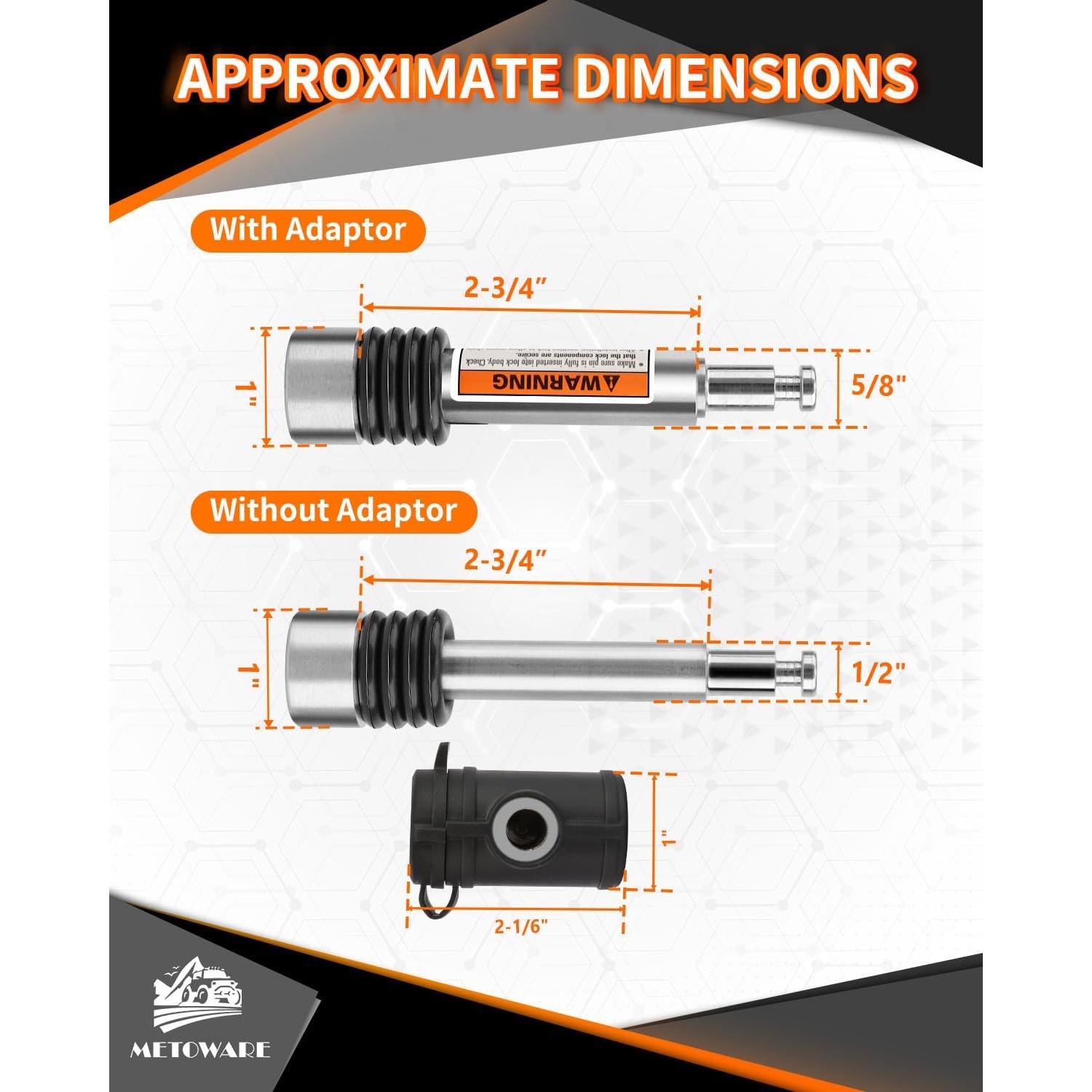 Cerradura de Enganche de Remolque Metoware, Acero Inoxidable, Pin 1/2"