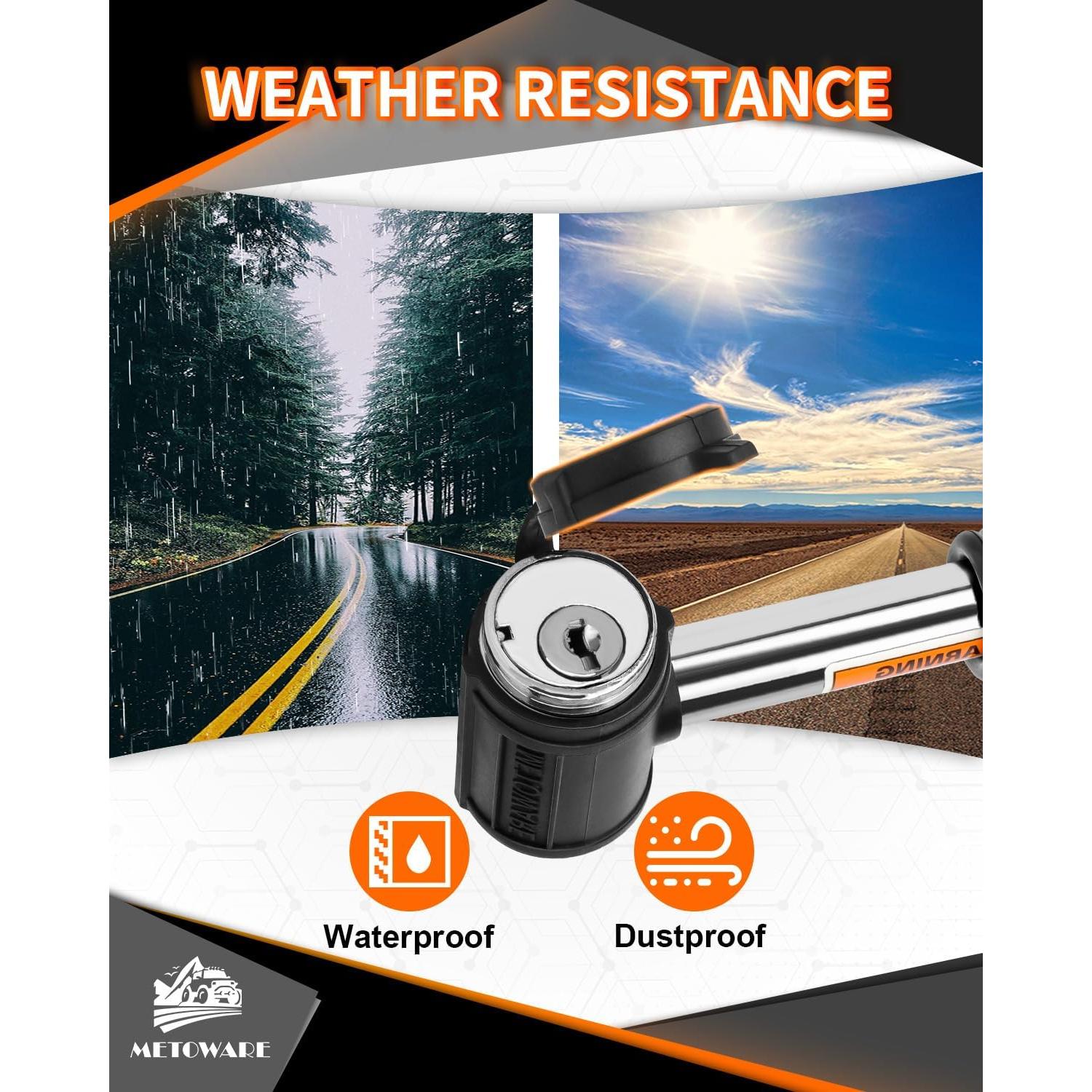 Cerradura de Enganche de Remolque Metoware, Acero Inoxidable, Pin 1/2"