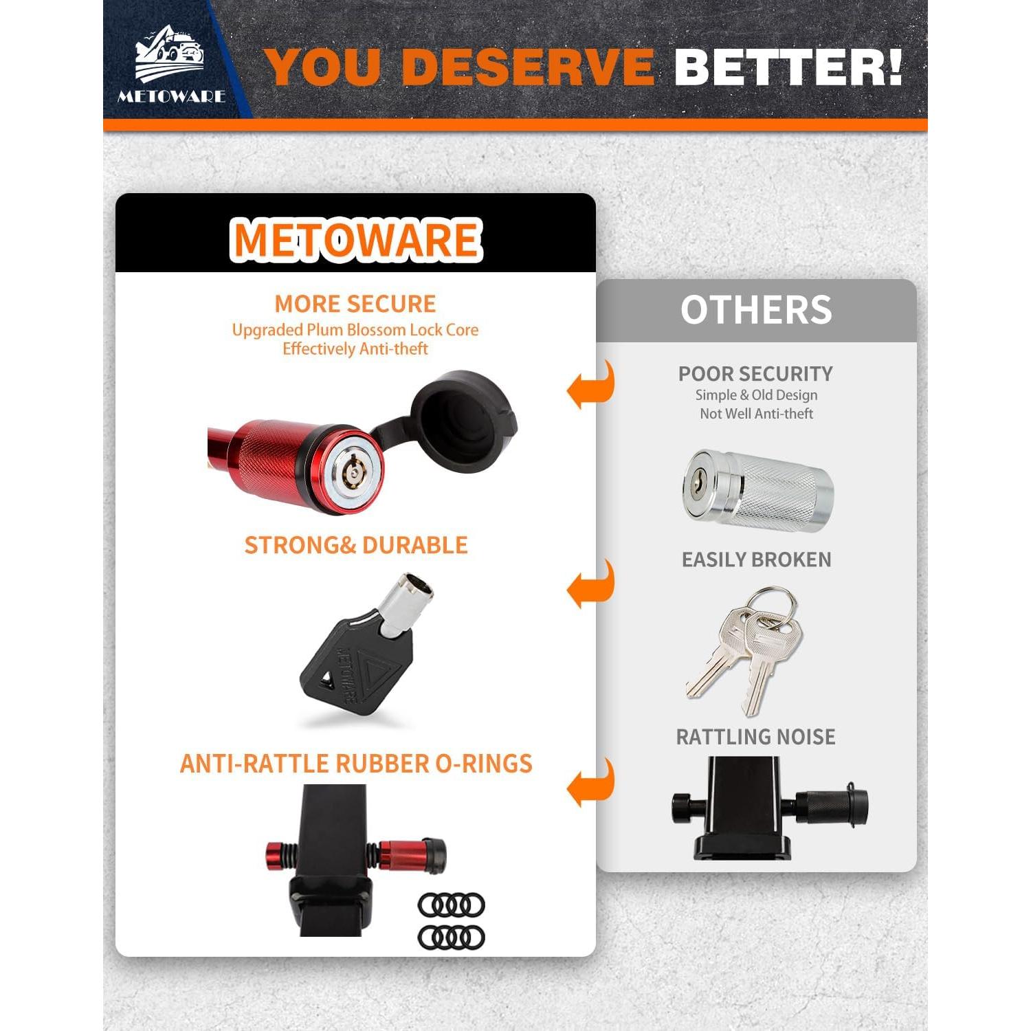 Cerradura de Enganche METOWARE para Remolque 2" y 2-1/2"